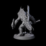 Spiky Lizardfolk E Miniature for Dungeons and Dragons, Pathfinder or other TTRPGs