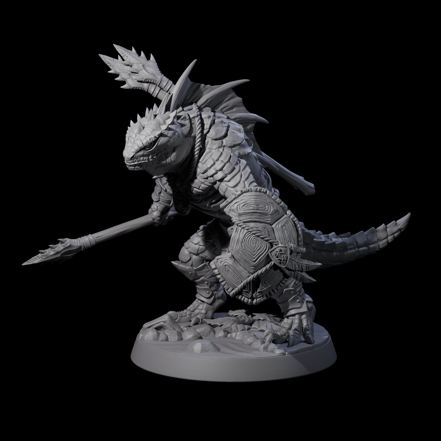 Spiky Lizardfolk E Miniature for Dungeons and Dragons, Pathfinder or other TTRPGs