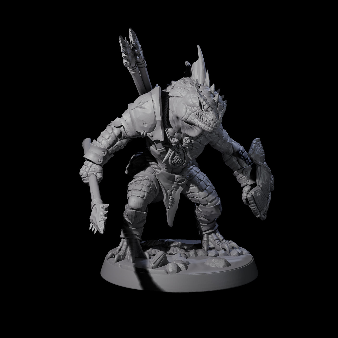 Spiky Lizardfolk E Miniature for Dungeons and Dragons, Pathfinder or other TTRPGs