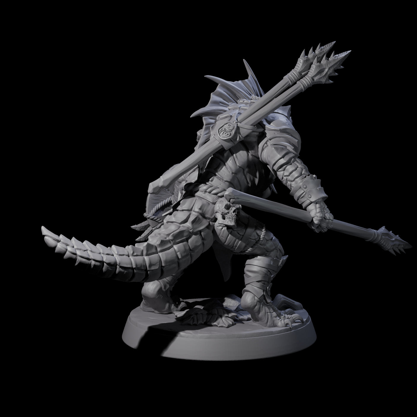 Spiky Lizardfolk E Miniature for Dungeons and Dragons, Pathfinder or other TTRPGs