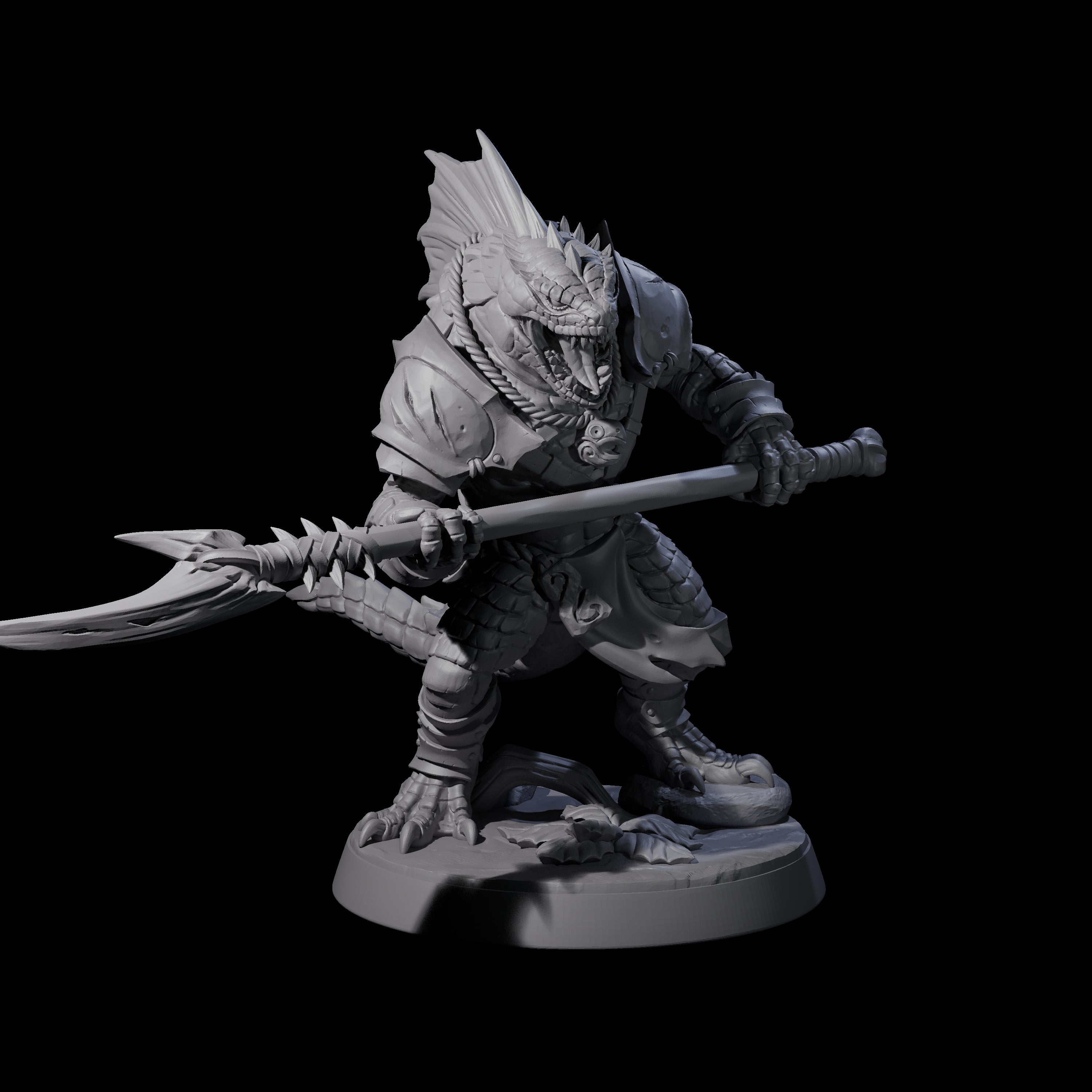 Spiky Lizardfolk F Miniature for Dungeons and Dragons, Pathfinder or other TTRPGs