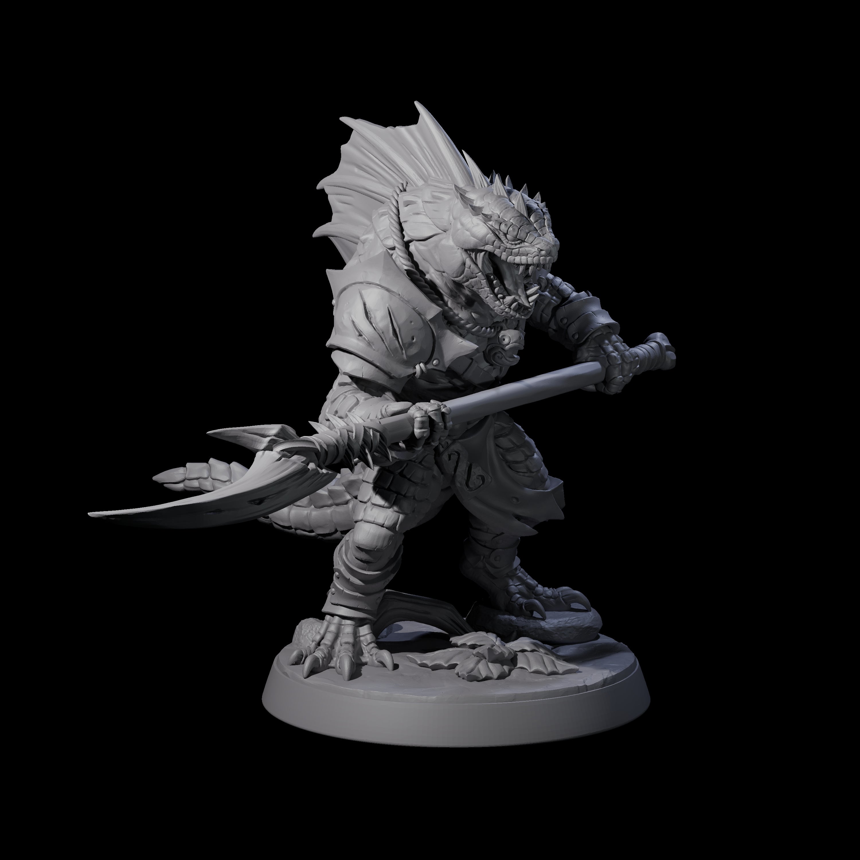 Spiky Lizardfolk F Miniature for Dungeons and Dragons, Pathfinder or other TTRPGs