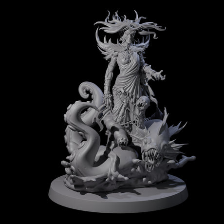 Spiky Misteress of the Sea Miniature for Dungeons and Dragons, Pathfinder or other TTRPGs