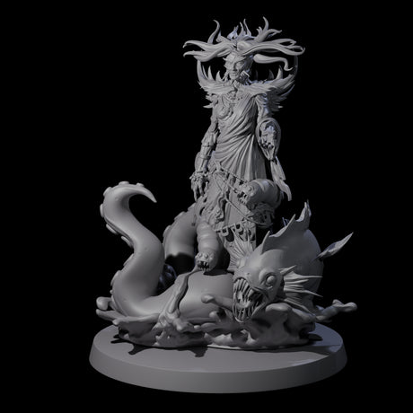 Spiky Misteress of the Sea Miniature for Dungeons and Dragons, Pathfinder or other TTRPGs