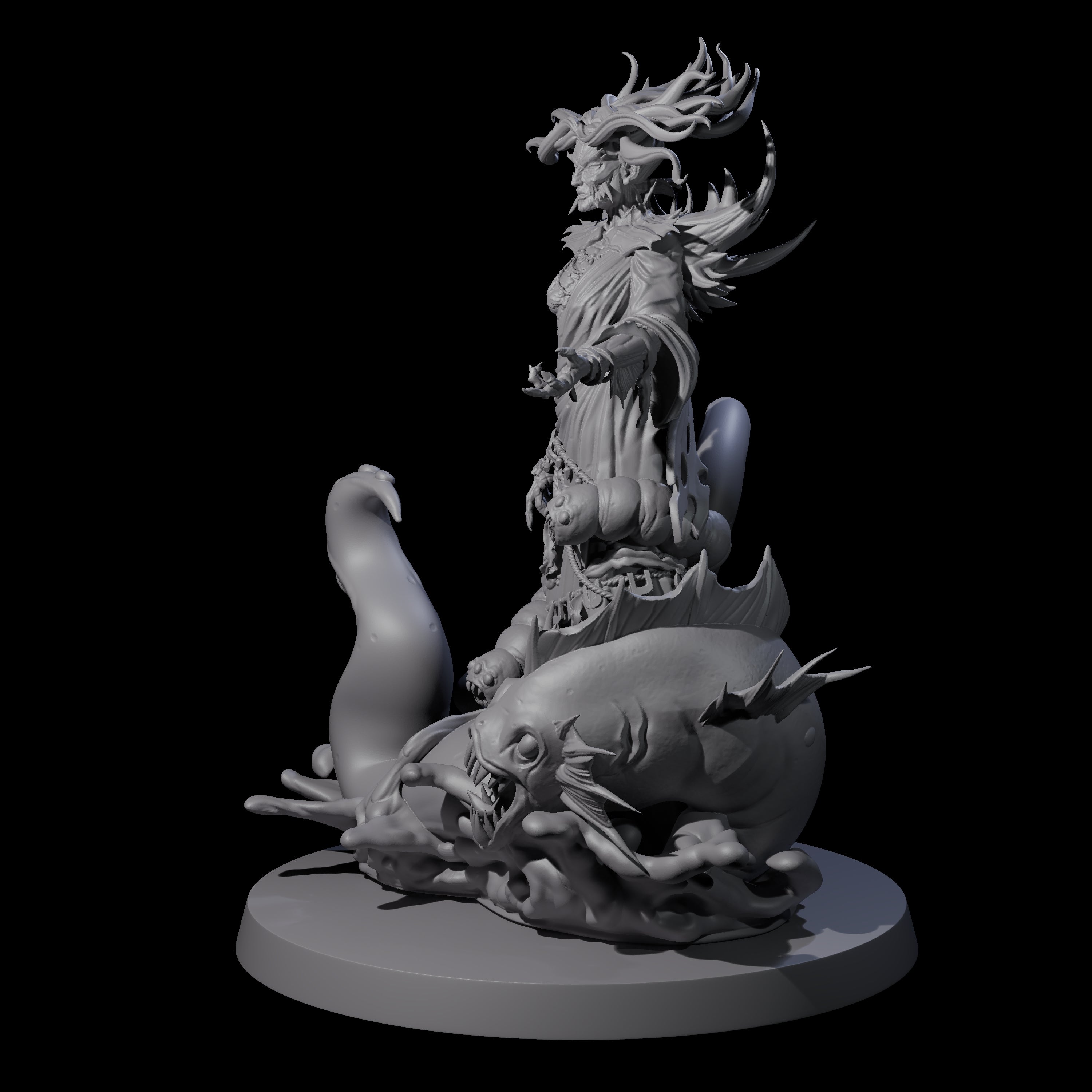 Spiky Misteress of the Sea Miniature for Dungeons and Dragons, Pathfinder or other TTRPGs