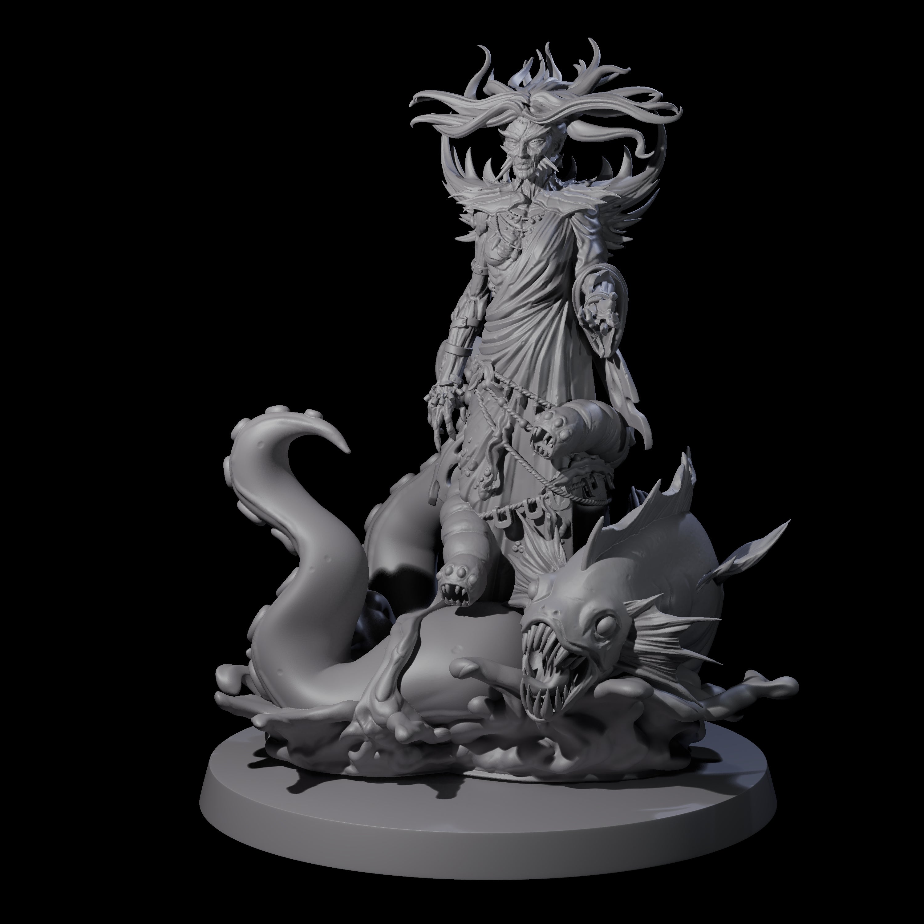 Spiky Misteress of the Sea Miniature for Dungeons and Dragons, Pathfinder or other TTRPGs