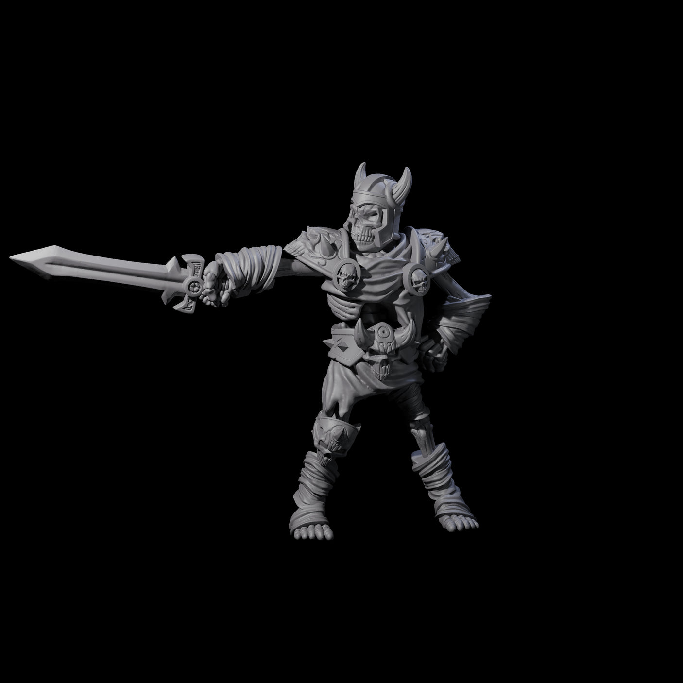 Spiky Skeleton Warrior A Miniature for Dungeons and Dragons, Pathfinder or other TTRPGs