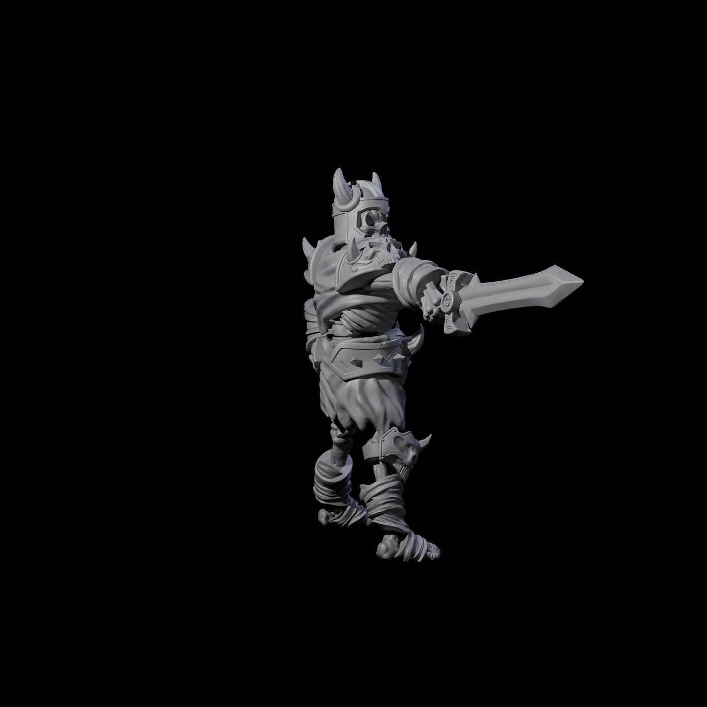 Spiky Skeleton Warrior A Miniature for Dungeons and Dragons, Pathfinder or other TTRPGs