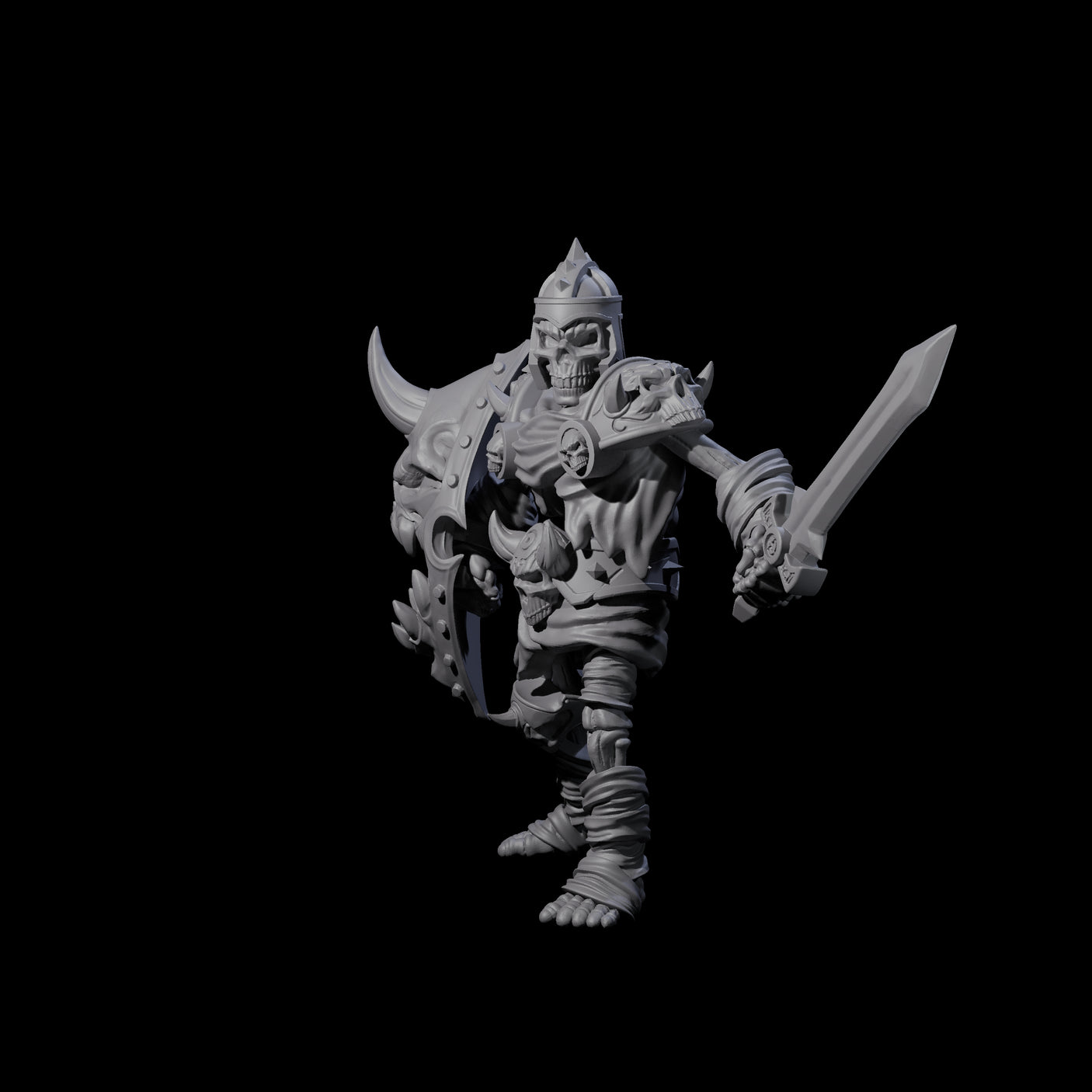 Spiky Skeleton Warrior B Miniature for Dungeons and Dragons, Pathfinder or other TTRPGs