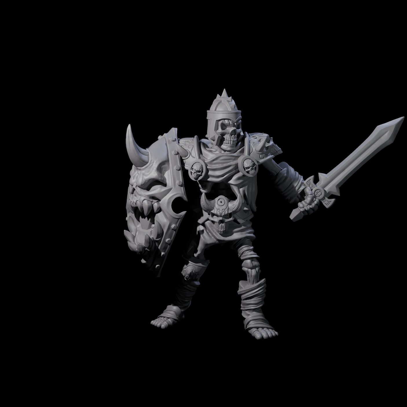 Spiky Skeleton Warrior B Miniature for Dungeons and Dragons, Pathfinder or other TTRPGs