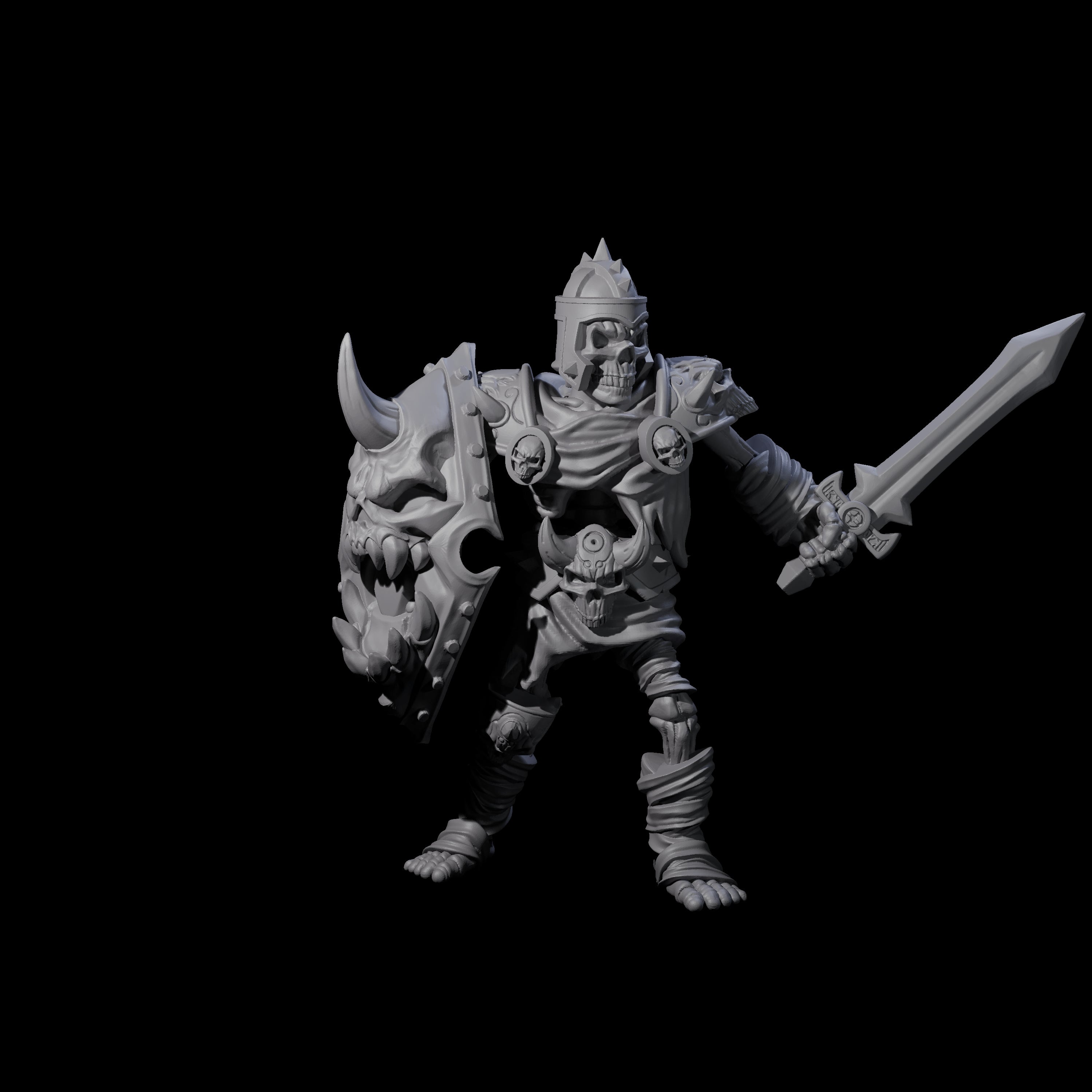 Spiky Skeleton Warrior B Miniature for Dungeons and Dragons, Pathfinder or other TTRPGs