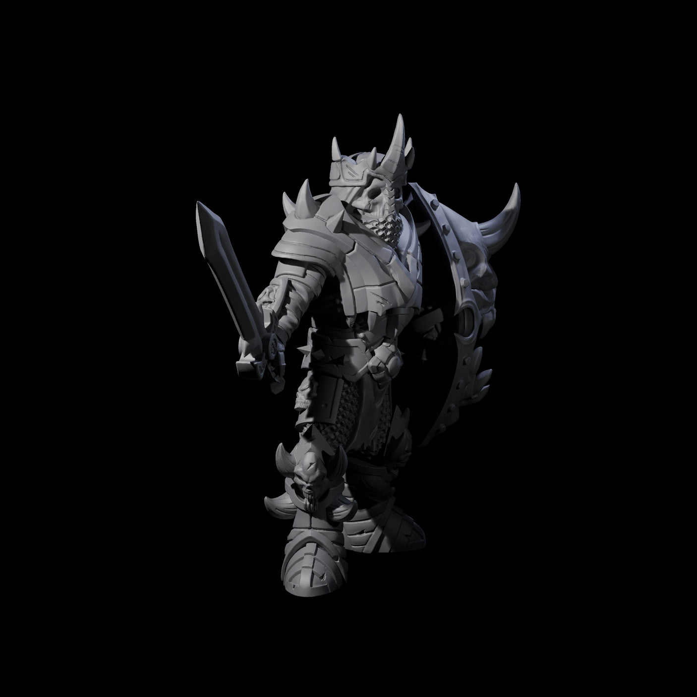 Spiky Skeleton Warrior C Miniature for Dungeons and Dragons, Pathfinder or other TTRPGs