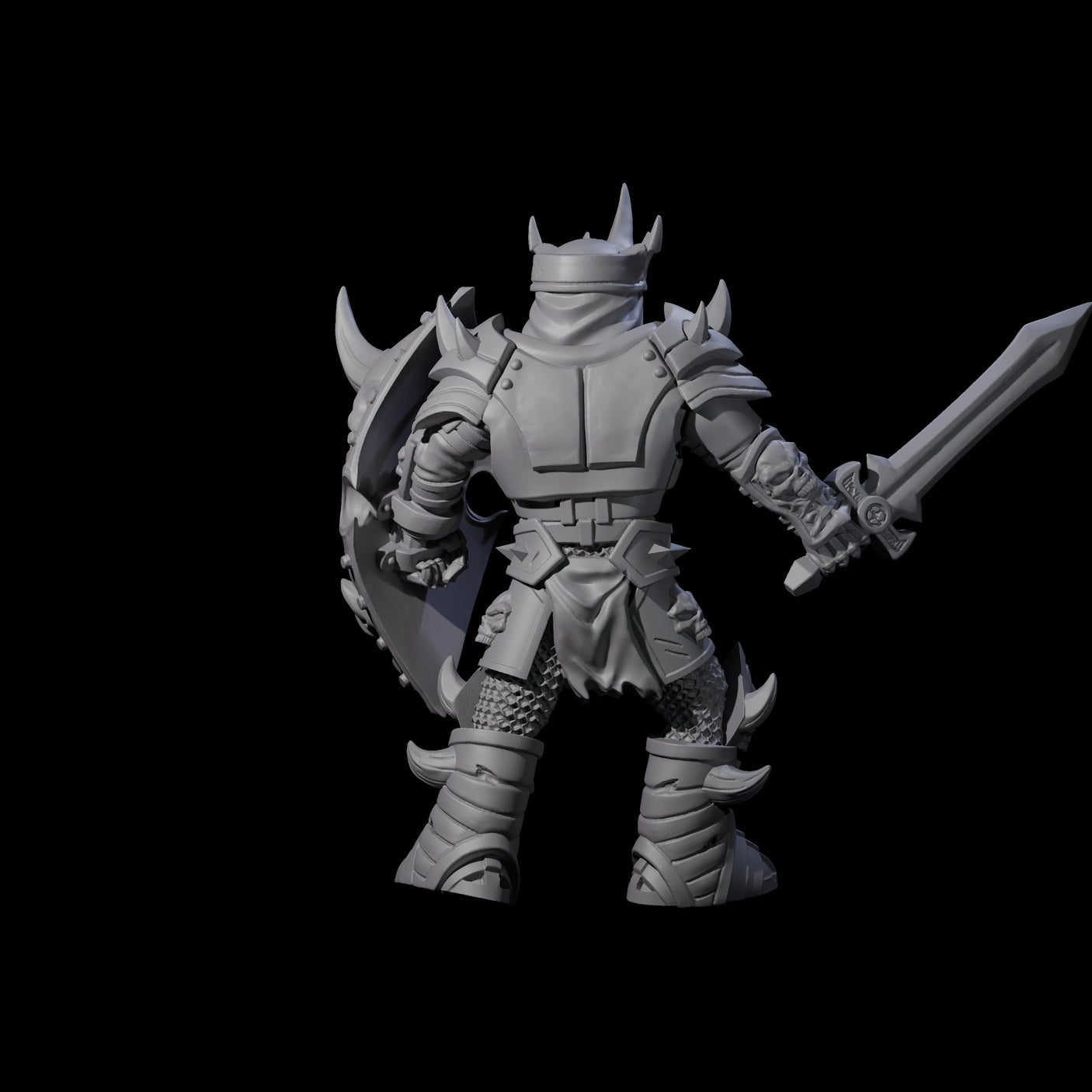 Spiky Skeleton Warrior C Miniature for Dungeons and Dragons, Pathfinder or other TTRPGs
