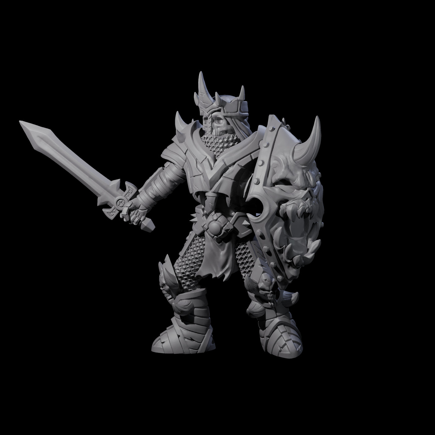 Spiky Skeleton Warrior C Miniature for Dungeons and Dragons, Pathfinder or other TTRPGs
