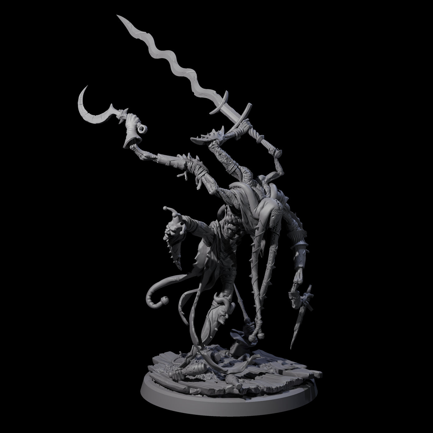 Spindly Marilith Assassin A Miniature for Dungeons and Dragons, Pathfinder or other TTRPGs