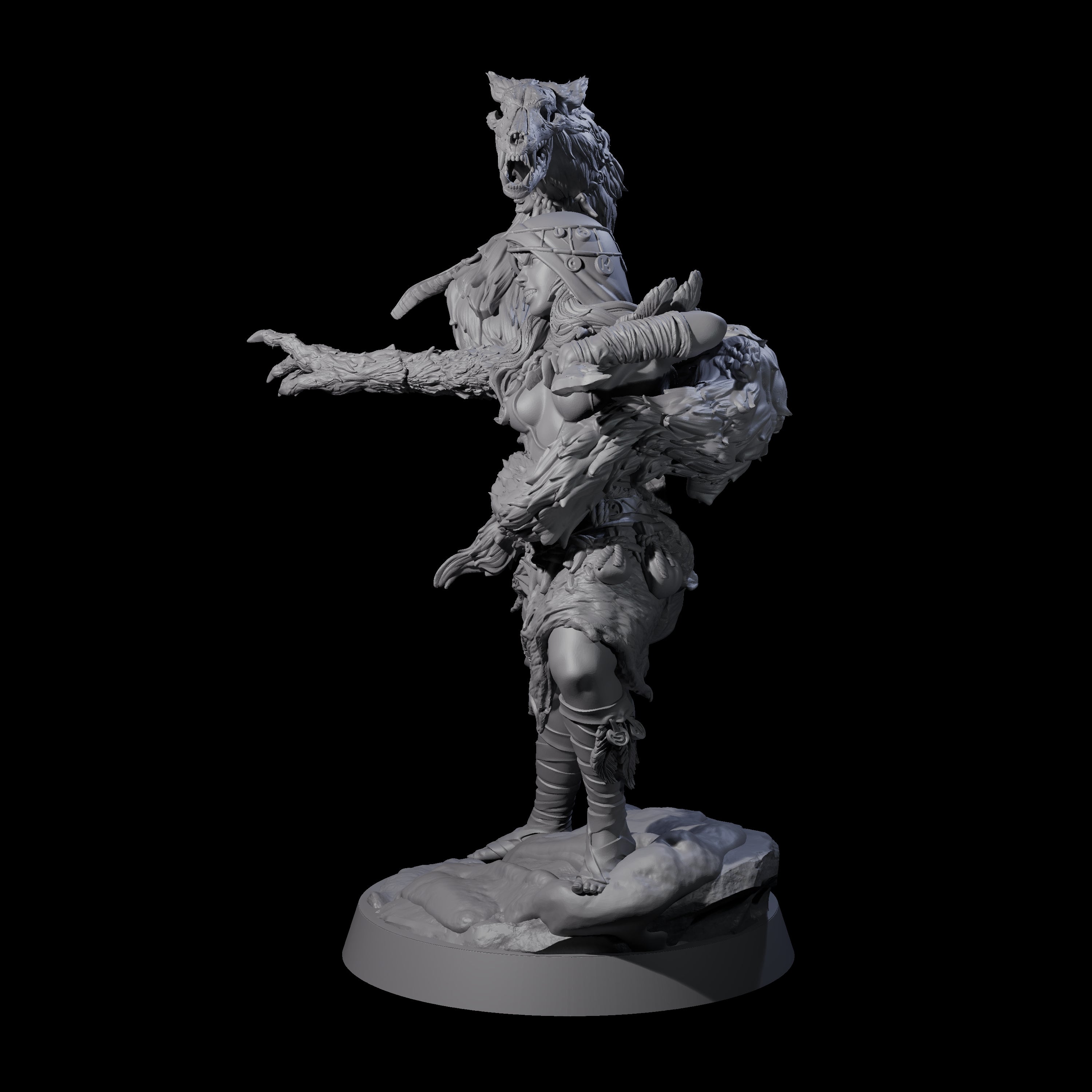 Spirit Master Werewolf Hybrid Miniature for Dungeons and Dragons, Pathfinder or other TTRPGs
