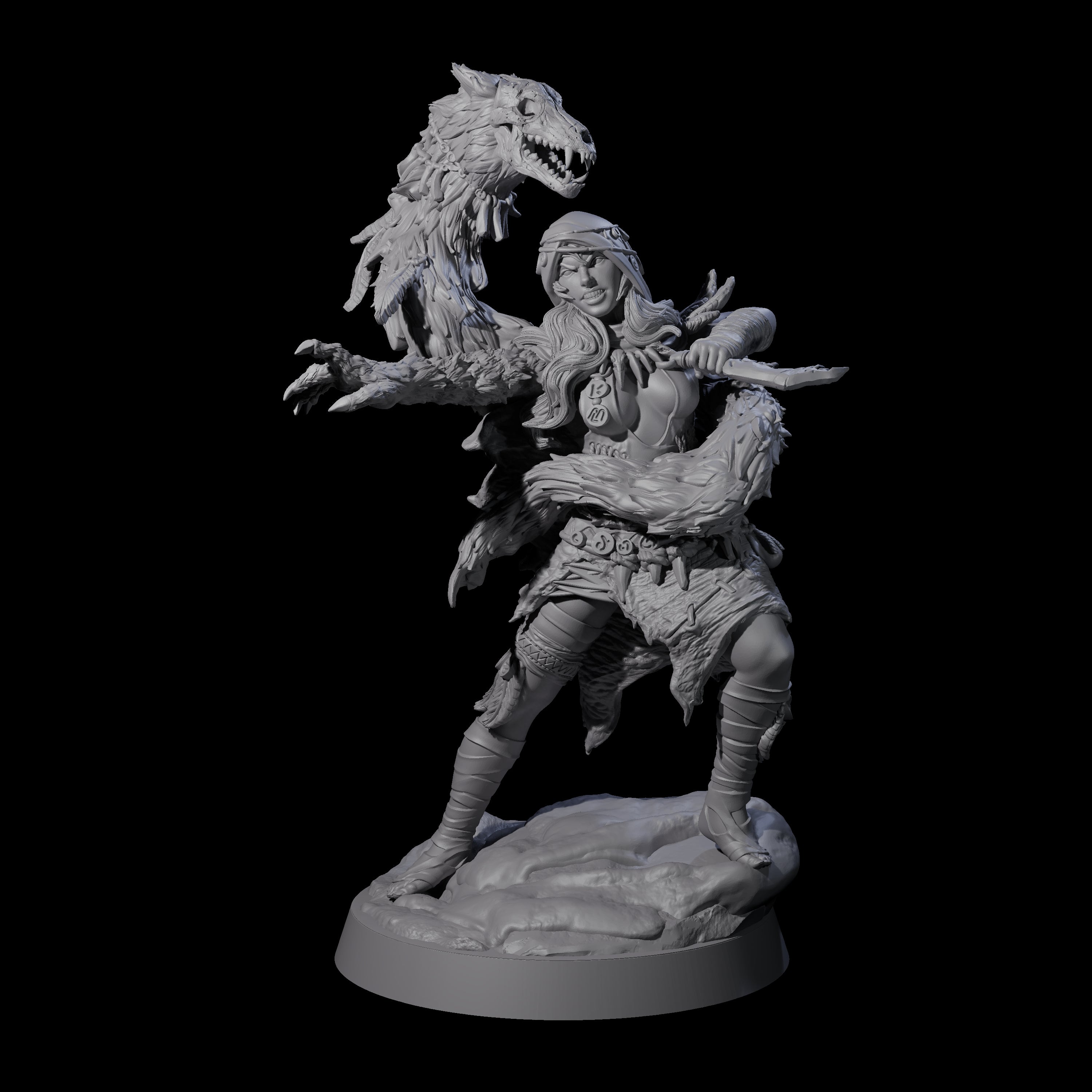 Spirit Master Werewolf Hybrid Miniature for Dungeons and Dragons, Pathfinder or other TTRPGs