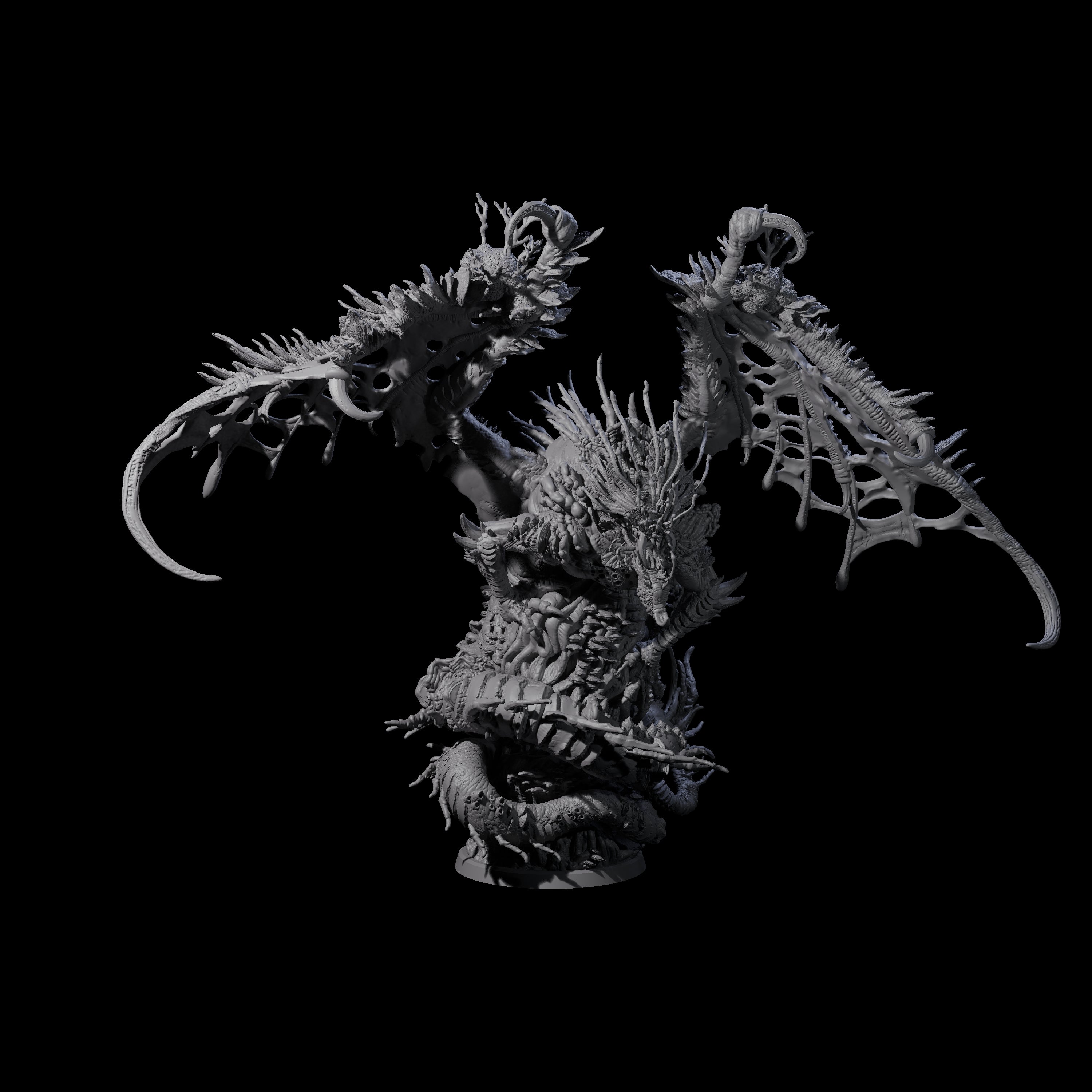 Spongey Mycelial Wyrm Miniature for Dungeons and Dragons, Pathfinder or other TTRPGs