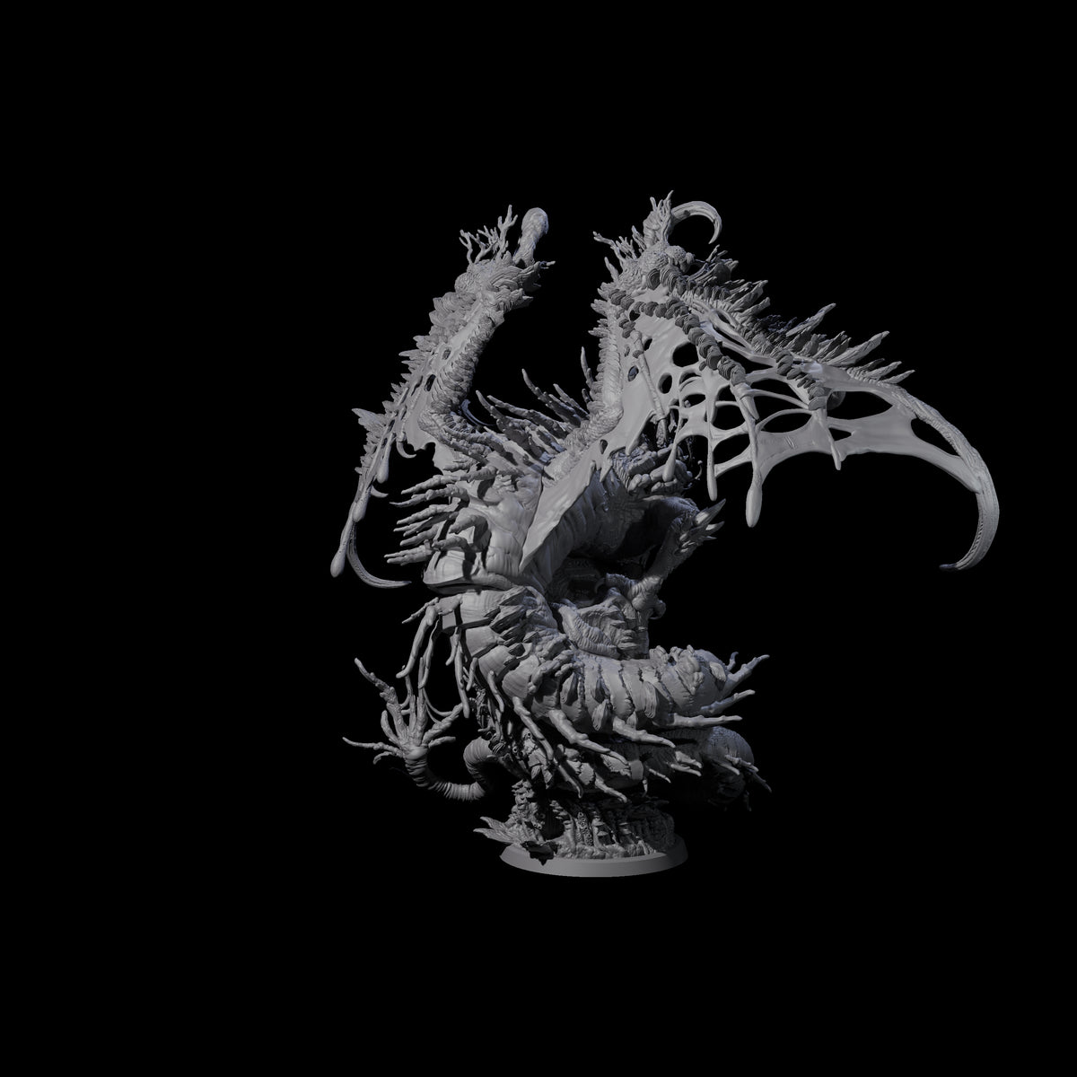 Spongey Mycelial Wyrm Miniature for Dungeons and Dragons, Pathfinder or other TTRPGs