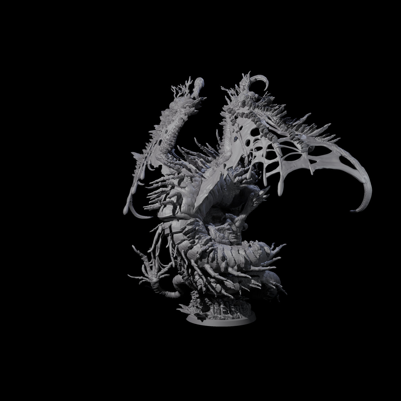 Spongey Mycelial Wyrm Miniature for Dungeons and Dragons, Pathfinder or other TTRPGs