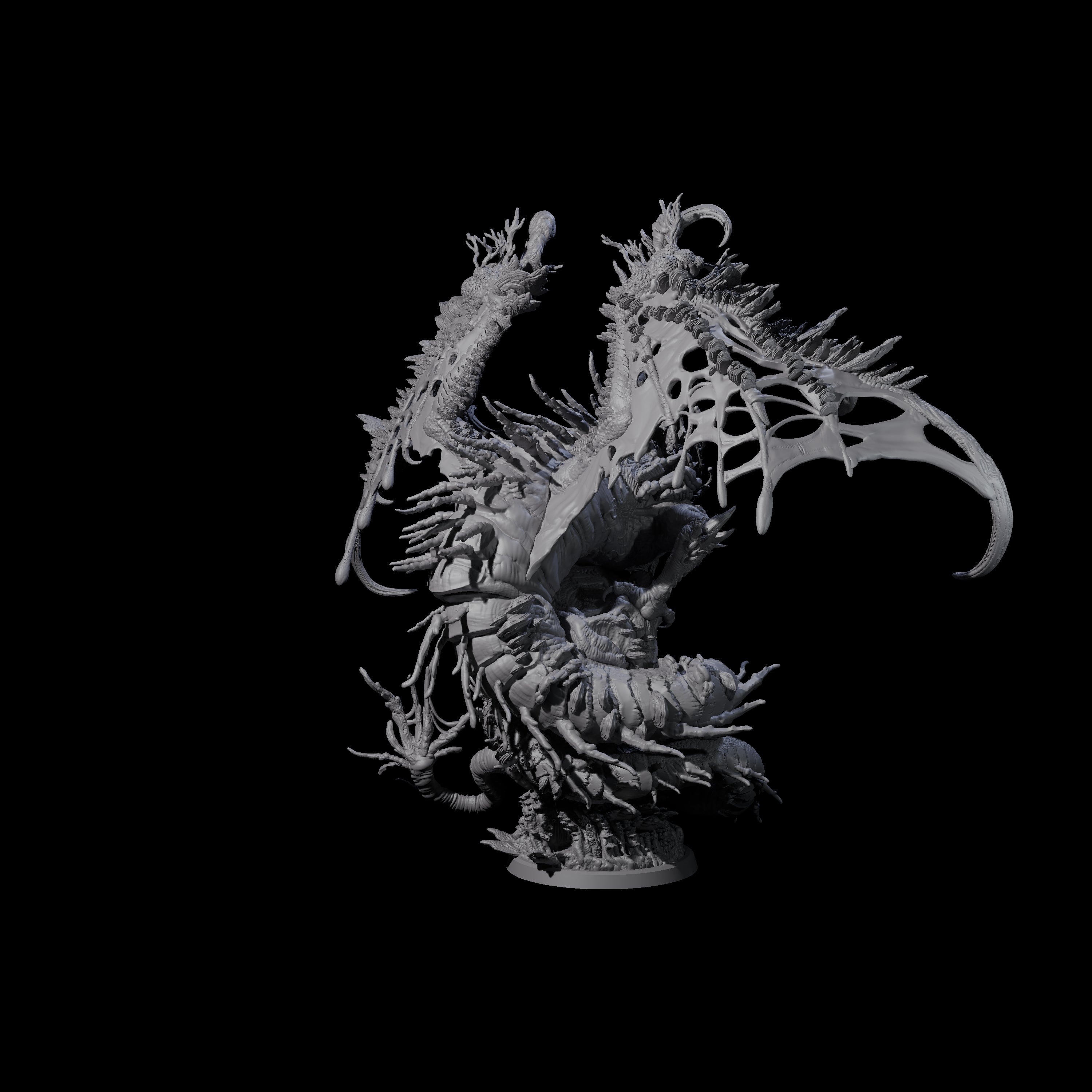 Spongey Mycelial Wyrm Miniature for Dungeons and Dragons, Pathfinder or other TTRPGs