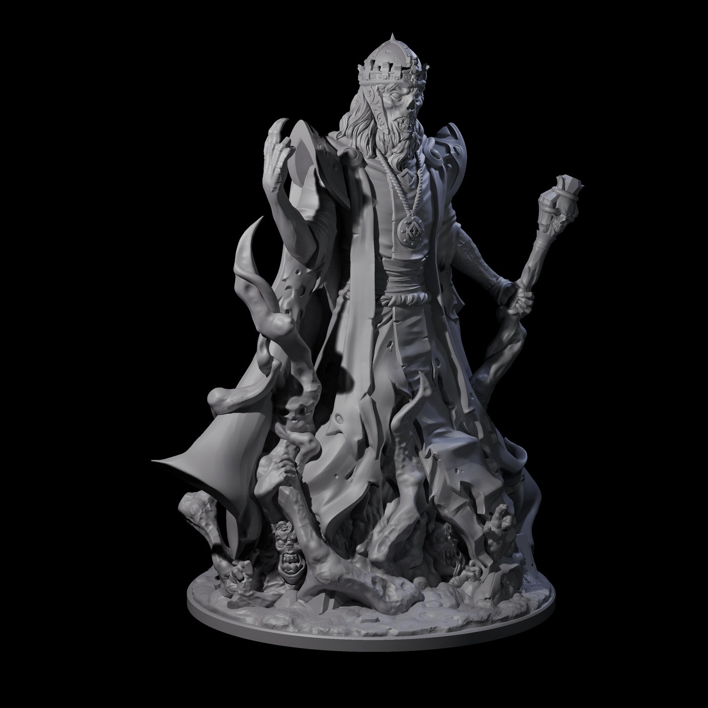 Spooky Lich Necromancer Miniature for Dungeons and Dragons, Pathfinder or other TTRPGs
