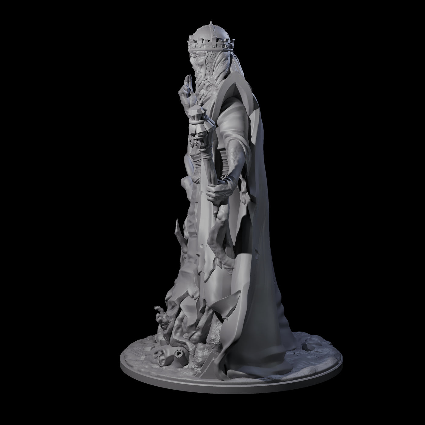 Spooky Lich Necromancer Miniature for Dungeons and Dragons, Pathfinder or other TTRPGs