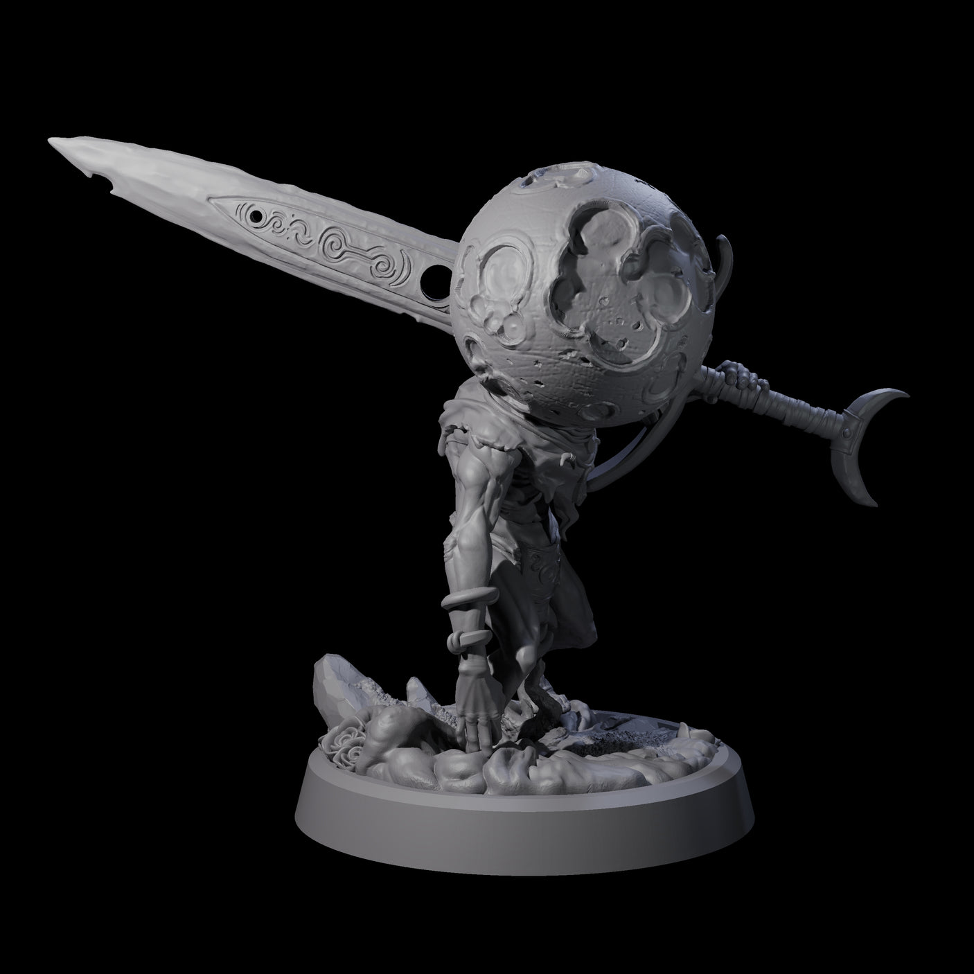 Spritely Azata Fighter B Miniature for Dungeons and Dragons, Pathfinder or other TTRPGs