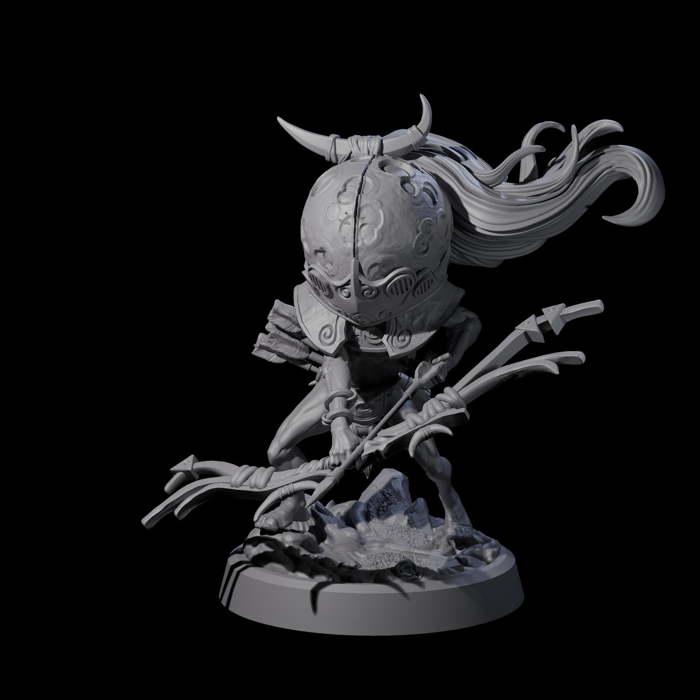 Spritely Azata Fighter C Miniature for Dungeons and Dragons, Pathfinder or other TTRPGs