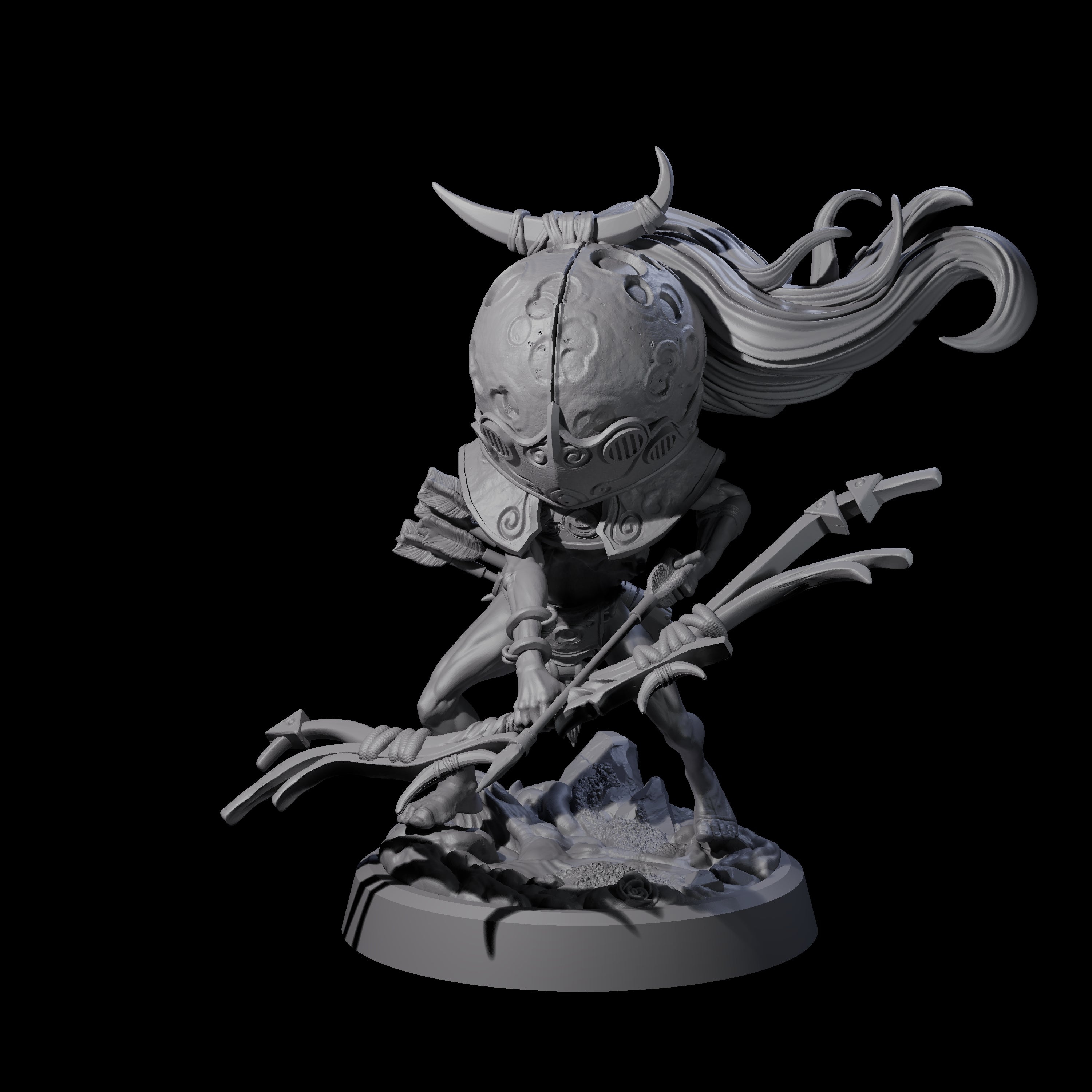 Spritely Azata Fighter C Miniature for Dungeons and Dragons, Pathfinder or other TTRPGs