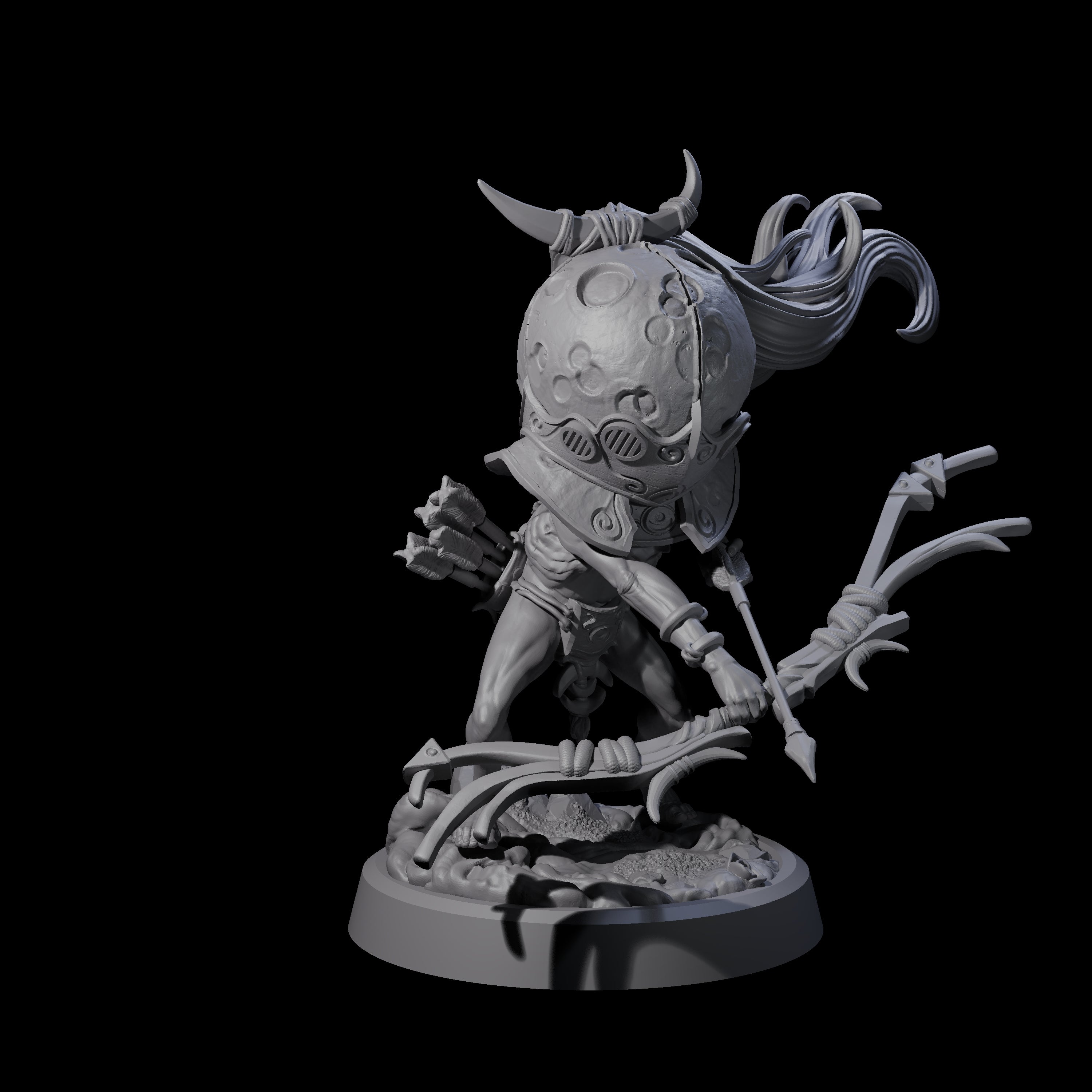 Spritely Azata Fighter C Miniature for Dungeons and Dragons, Pathfinder or other TTRPGs