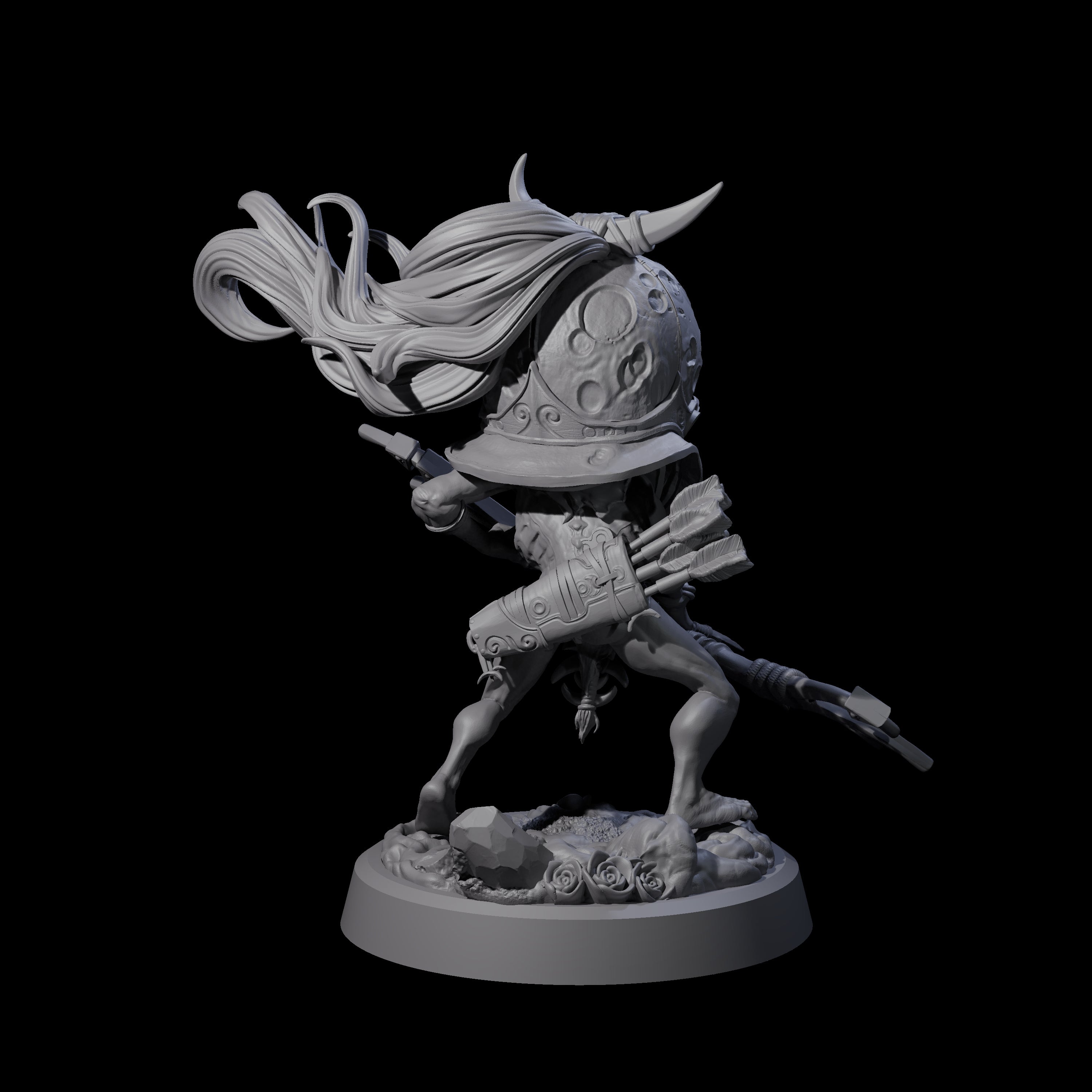 Spritely Azata Fighter C Miniature for Dungeons and Dragons, Pathfinder or other TTRPGs