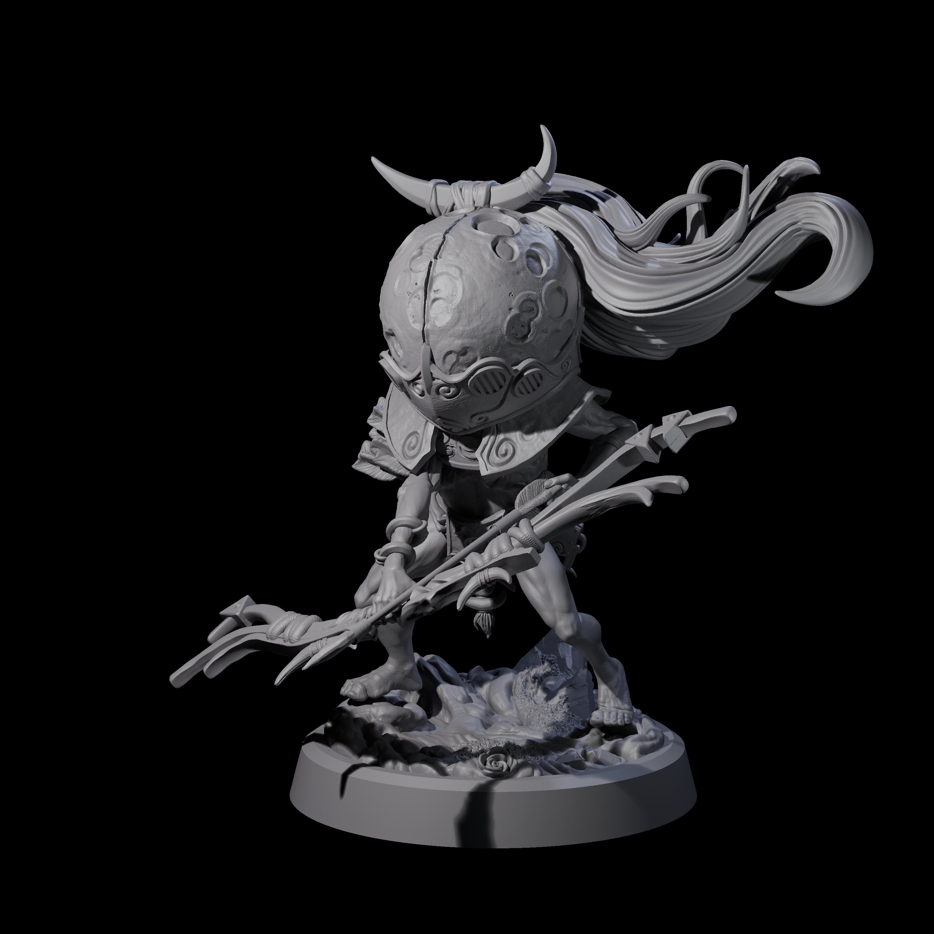 Spritely Azata Fighter C Miniature for Dungeons and Dragons, Pathfinder or other TTRPGs