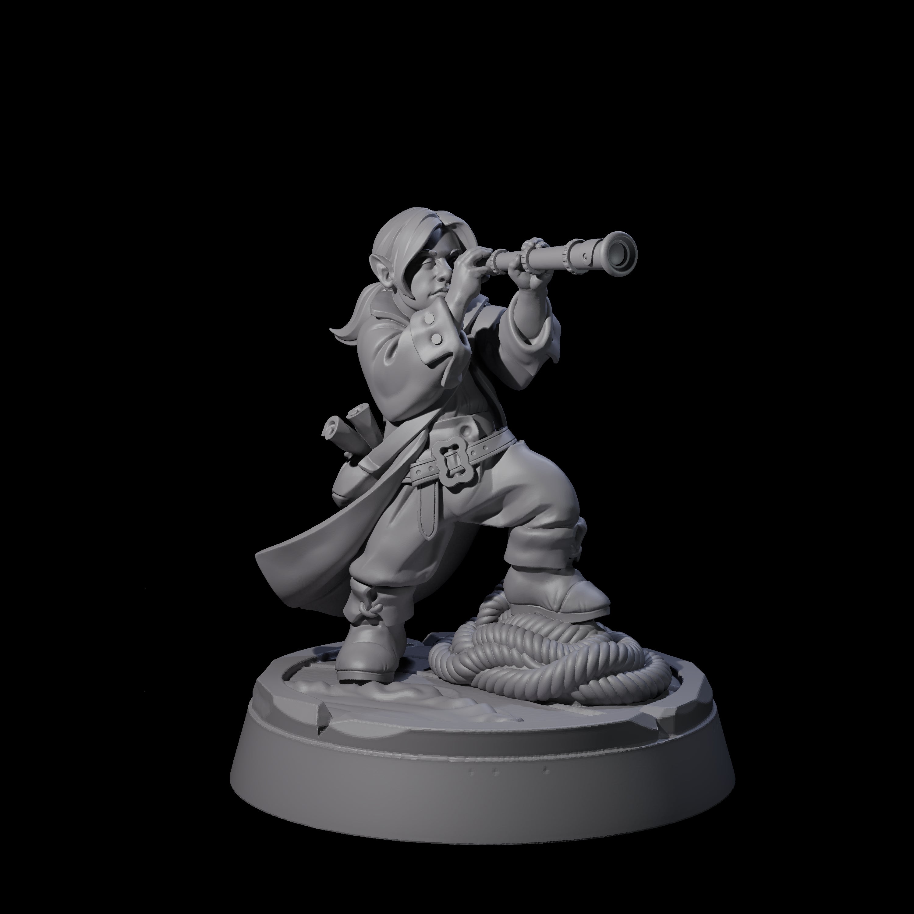 Spying Halfling Navigator Miniature for Dungeons and Dragons, Pathfinder or other TTRPGs