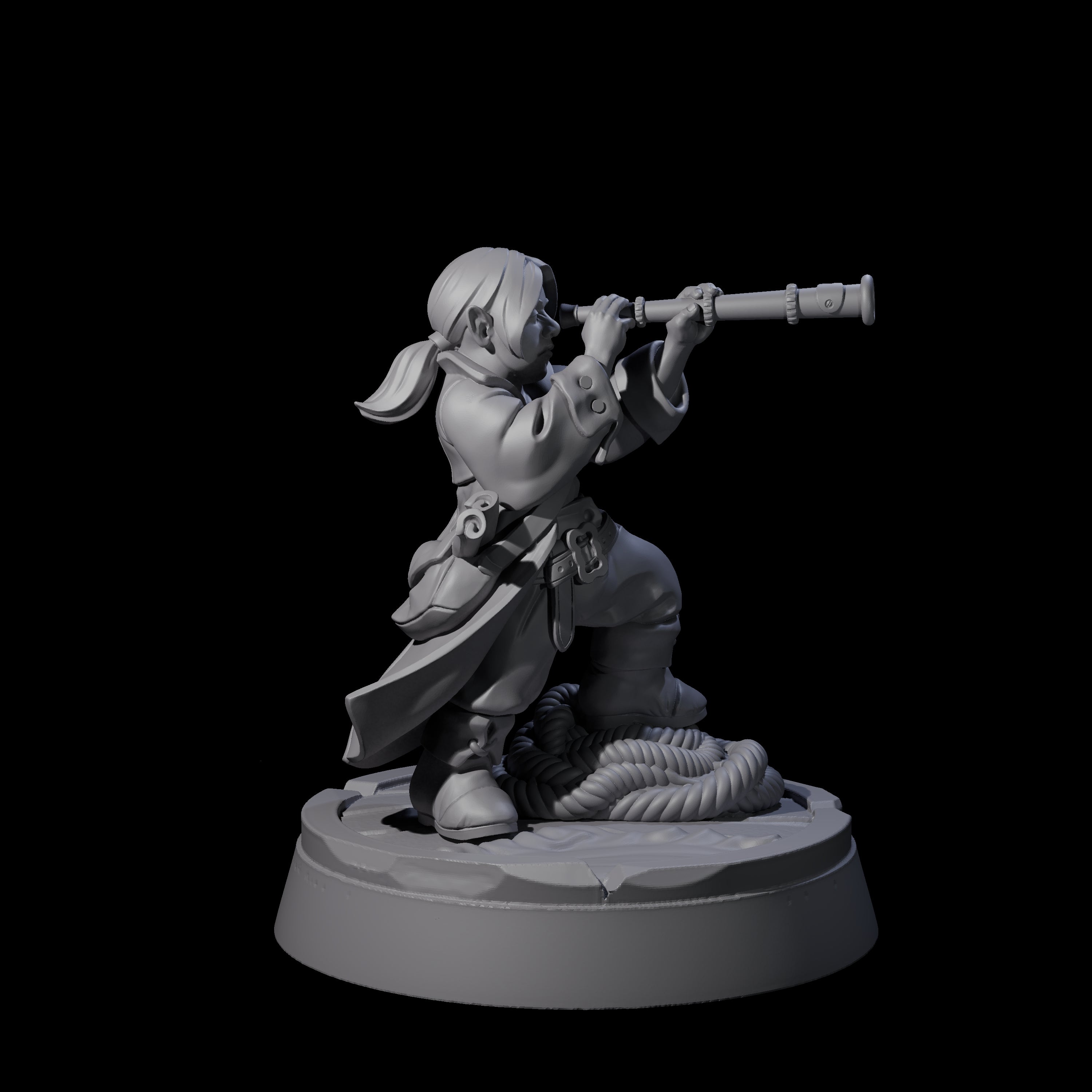 Spying Halfling Navigator Miniature for Dungeons and Dragons, Pathfinder or other TTRPGs