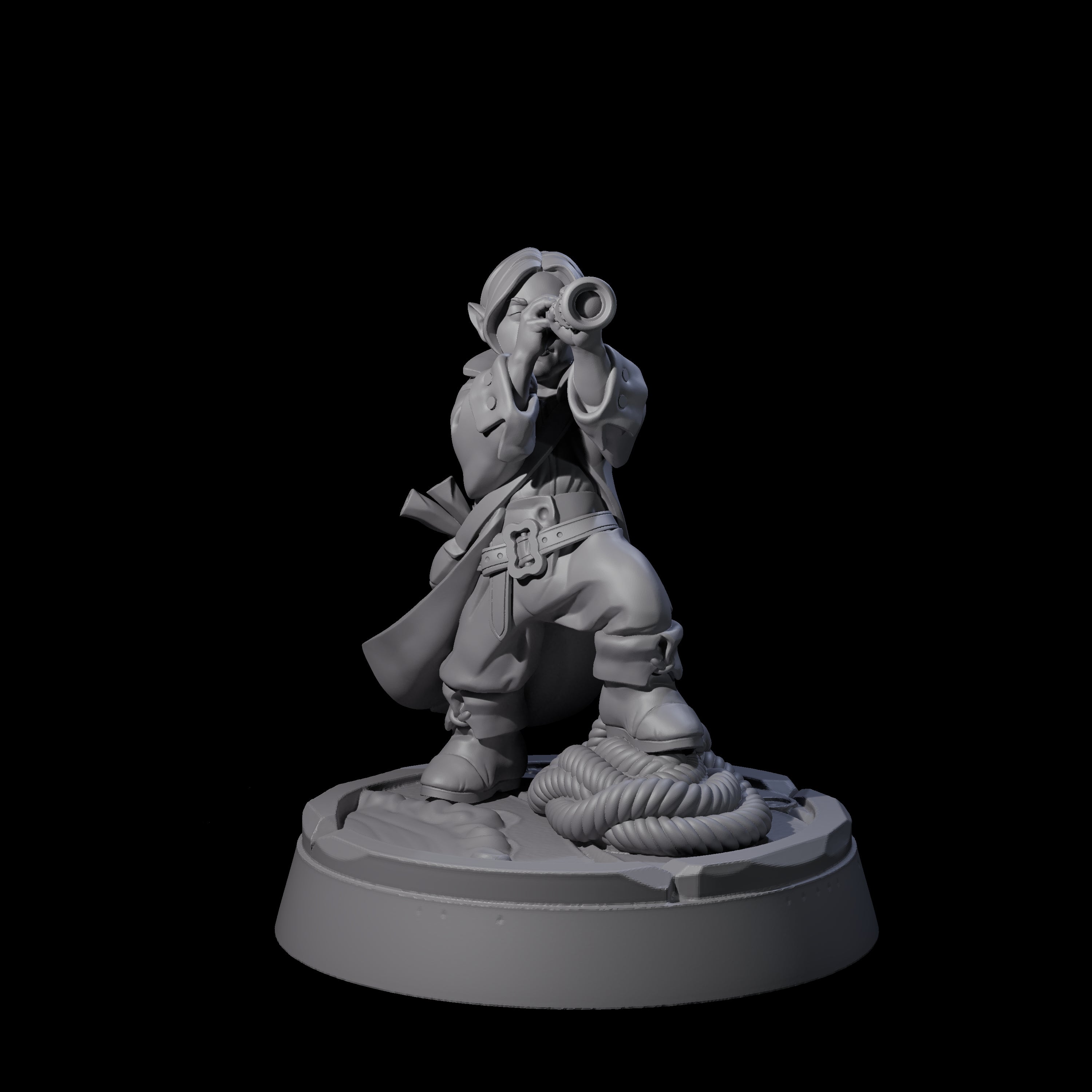 Spying Halfling Navigator Miniature for Dungeons and Dragons, Pathfinder or other TTRPGs