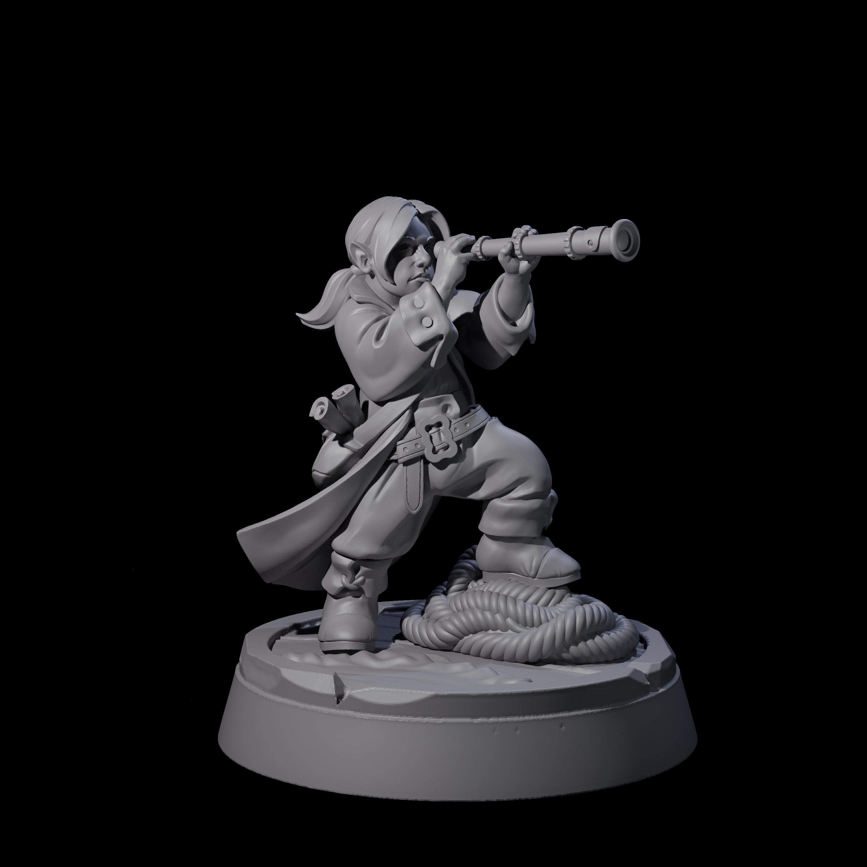 Spying Halfling Navigator Miniature for Dungeons and Dragons, Pathfinder or other TTRPGs