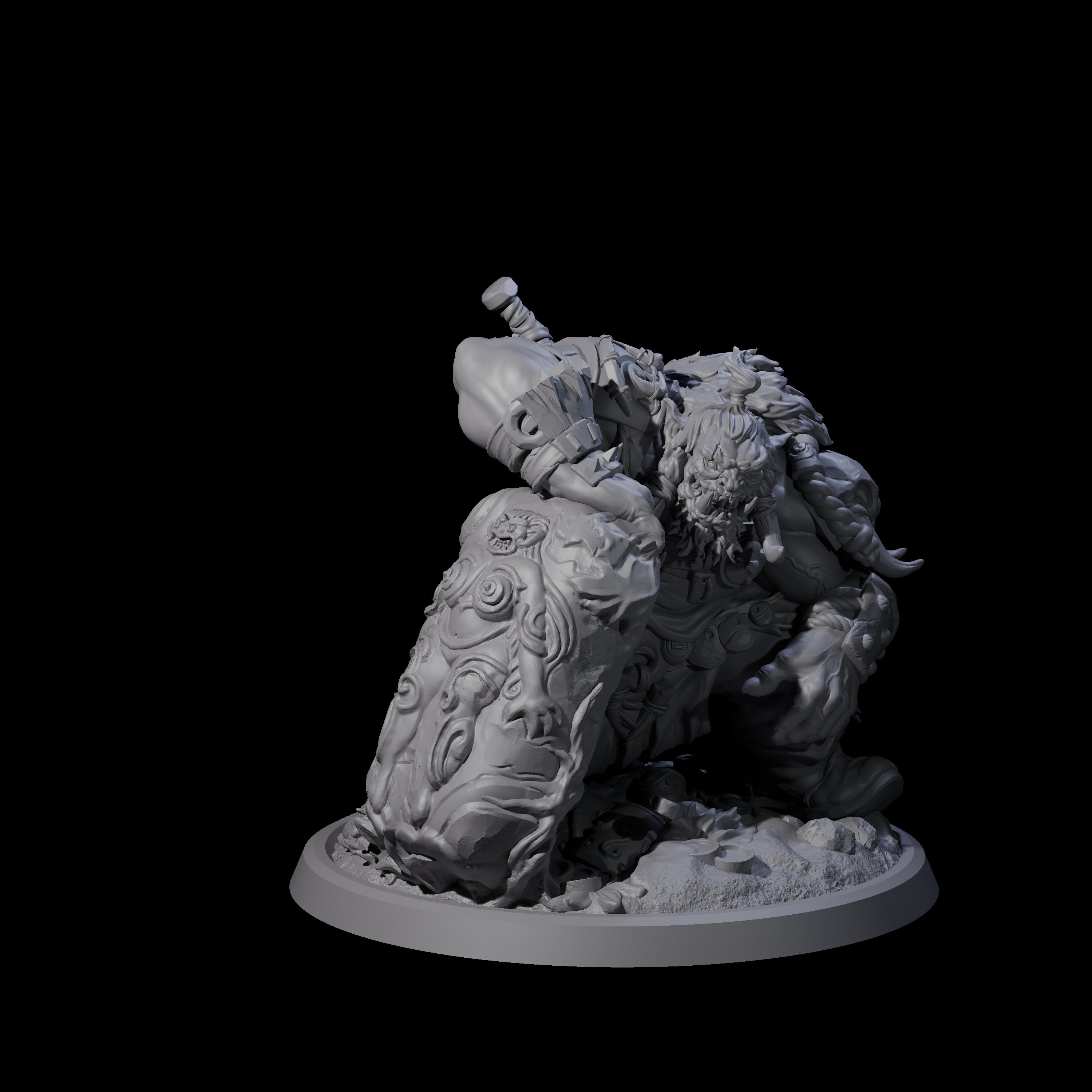 Squat Grinning Ogre A Miniature for Dungeons and Dragons, Pathfinder or other TTRPGs