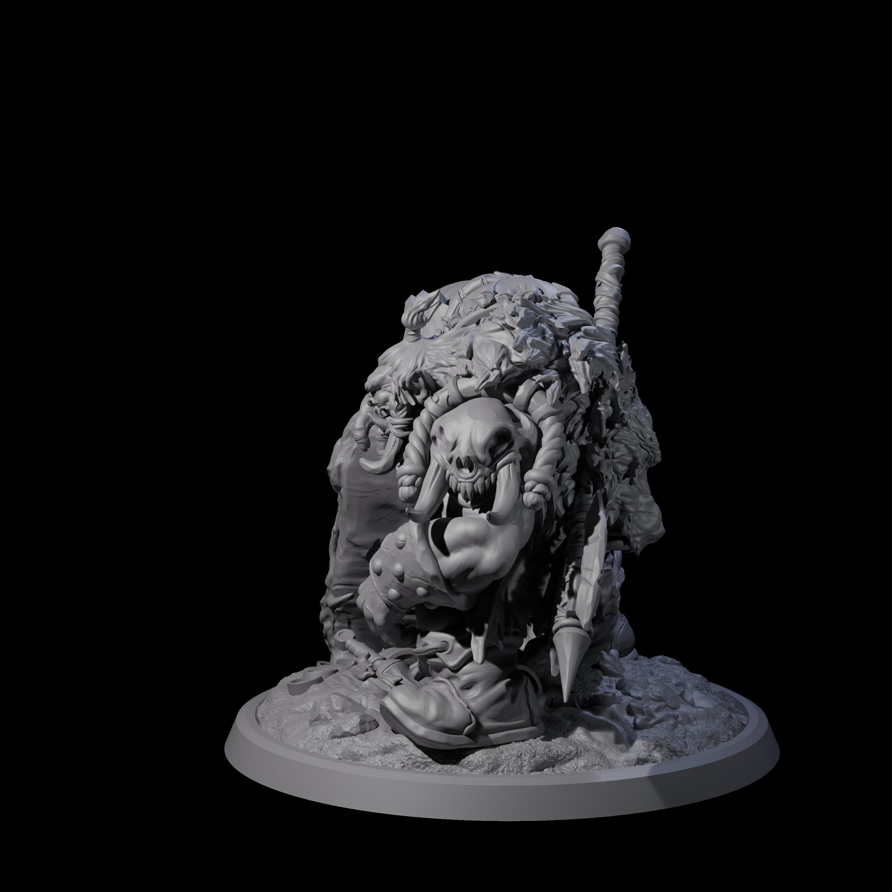Squat Grinning Ogre A Miniature for Dungeons and Dragons, Pathfinder or other TTRPGs