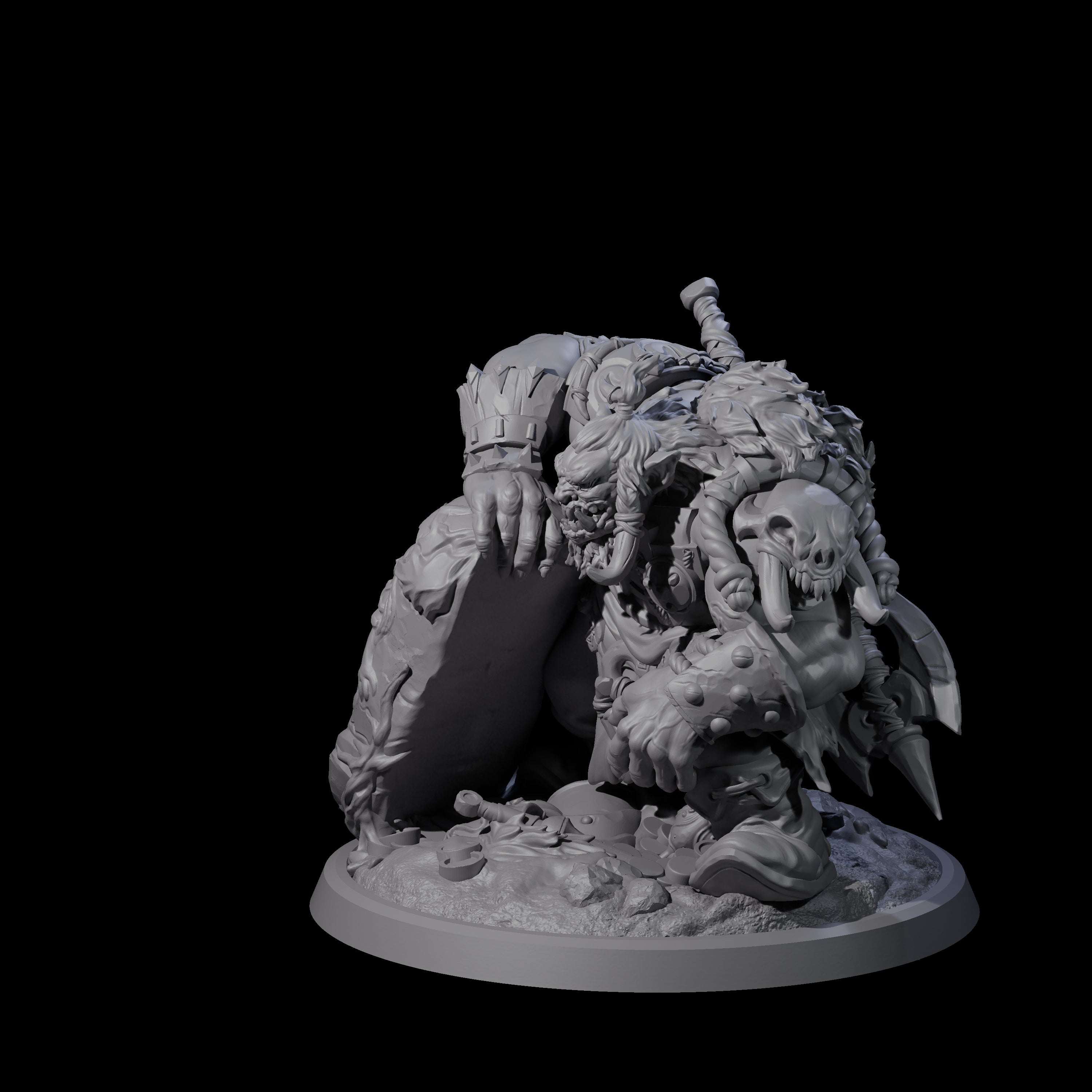 Squat Grinning Ogre A Miniature for Dungeons and Dragons, Pathfinder or other TTRPGs