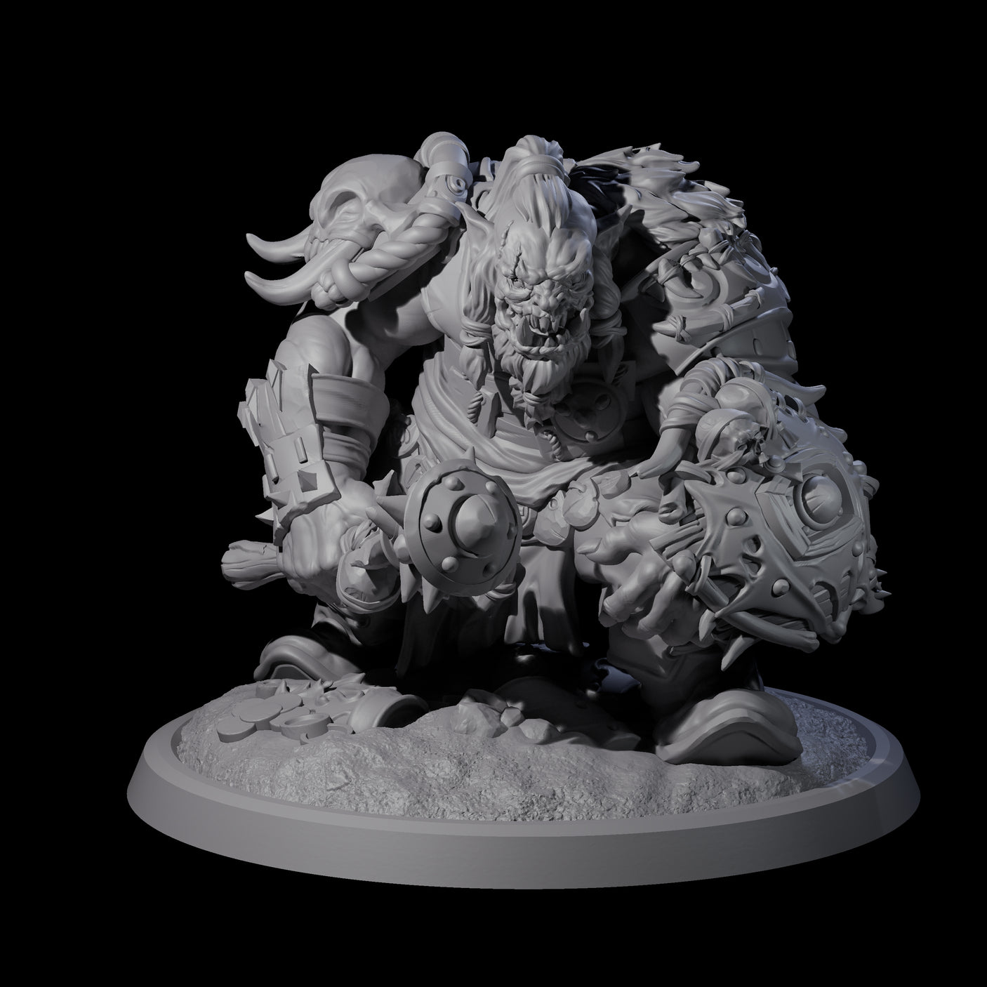 Squat Grinning Ogre B Miniature for Dungeons and Dragons, Pathfinder or other TTRPGs
