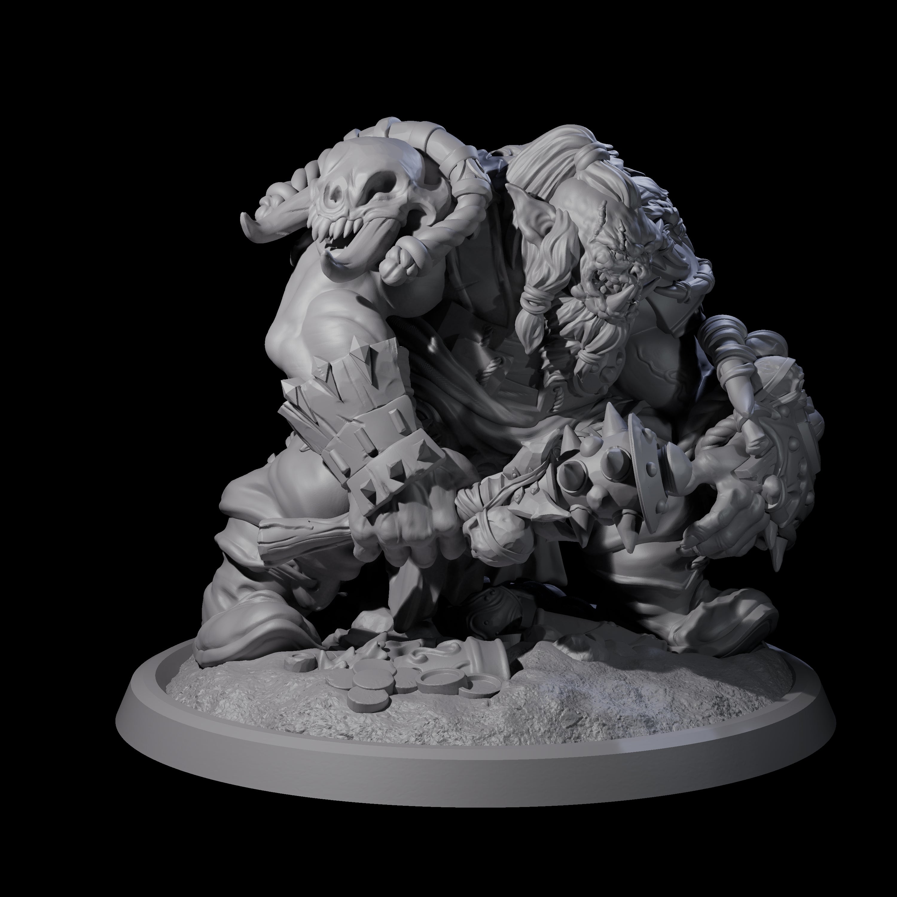 Squat Grinning Ogre B Miniature for Dungeons and Dragons, Pathfinder or other TTRPGs