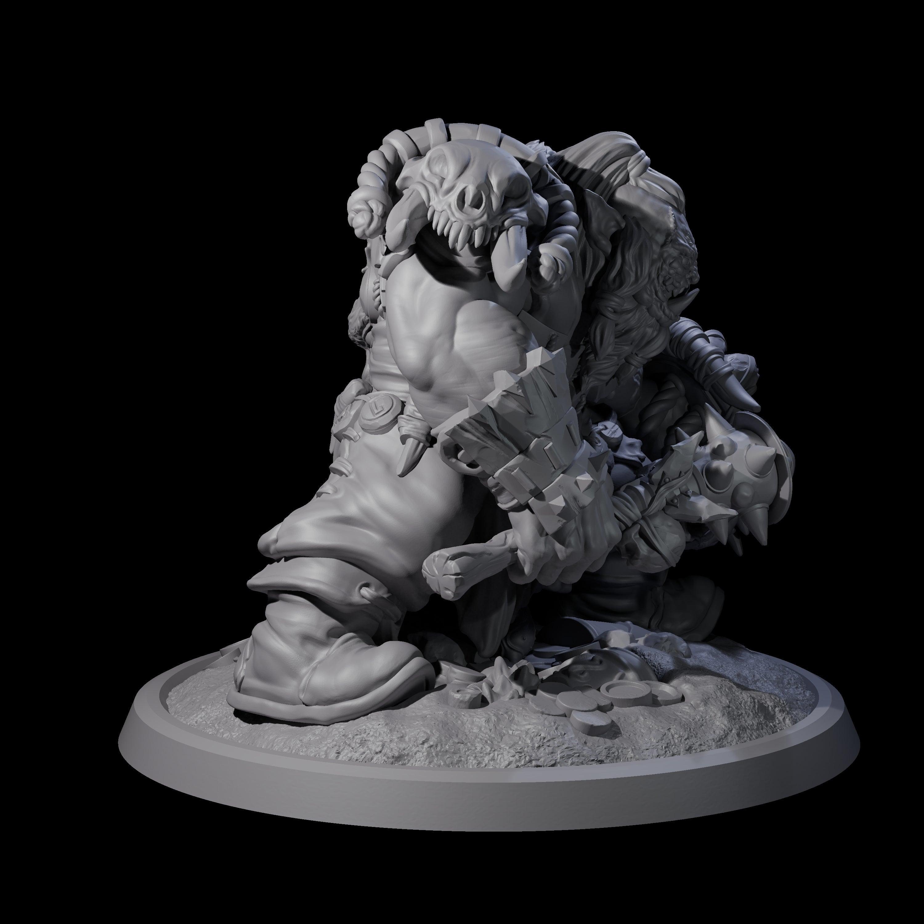 Squat Grinning Ogre B Miniature for Dungeons and Dragons, Pathfinder or other TTRPGs