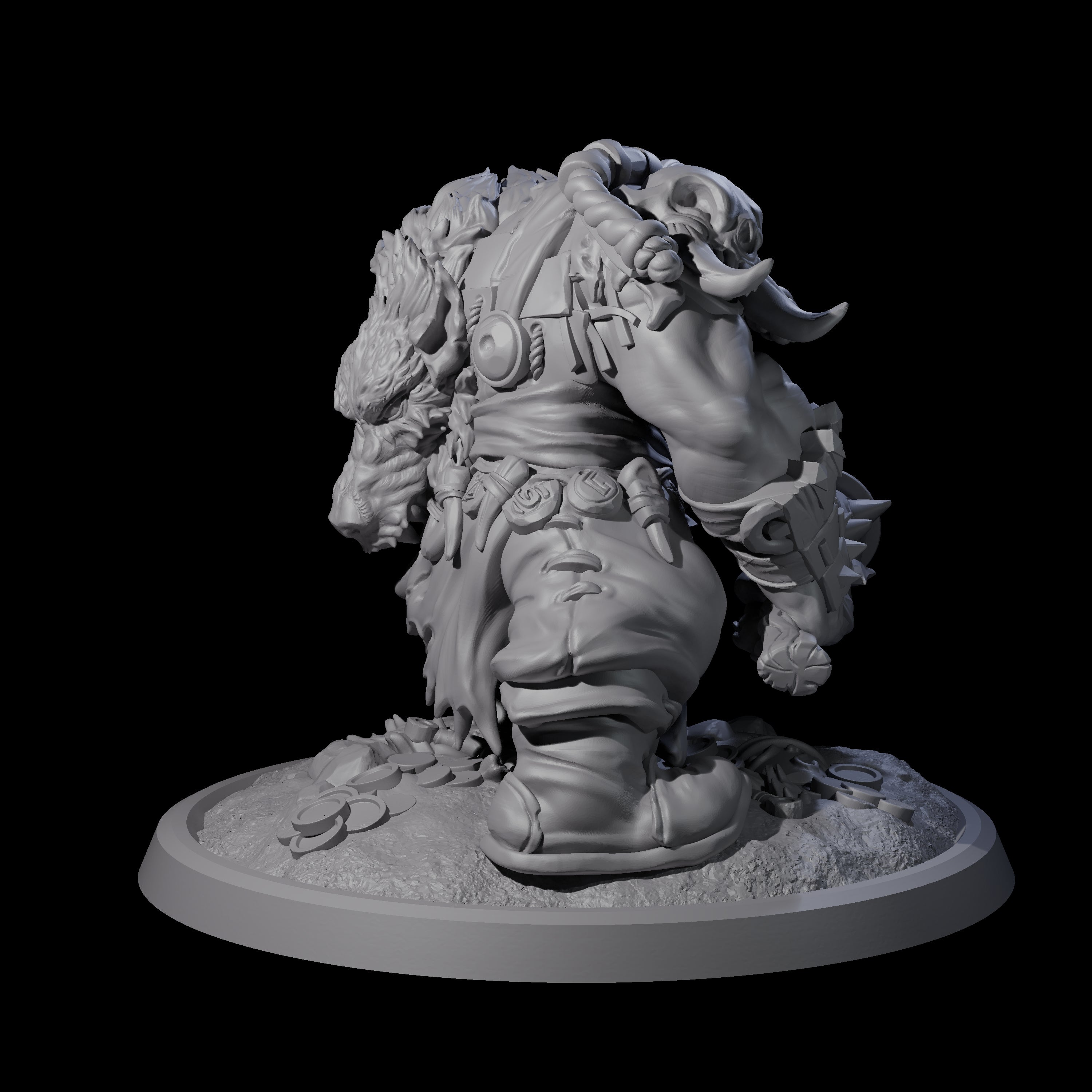 Squat Grinning Ogre B Miniature for Dungeons and Dragons, Pathfinder or other TTRPGs
