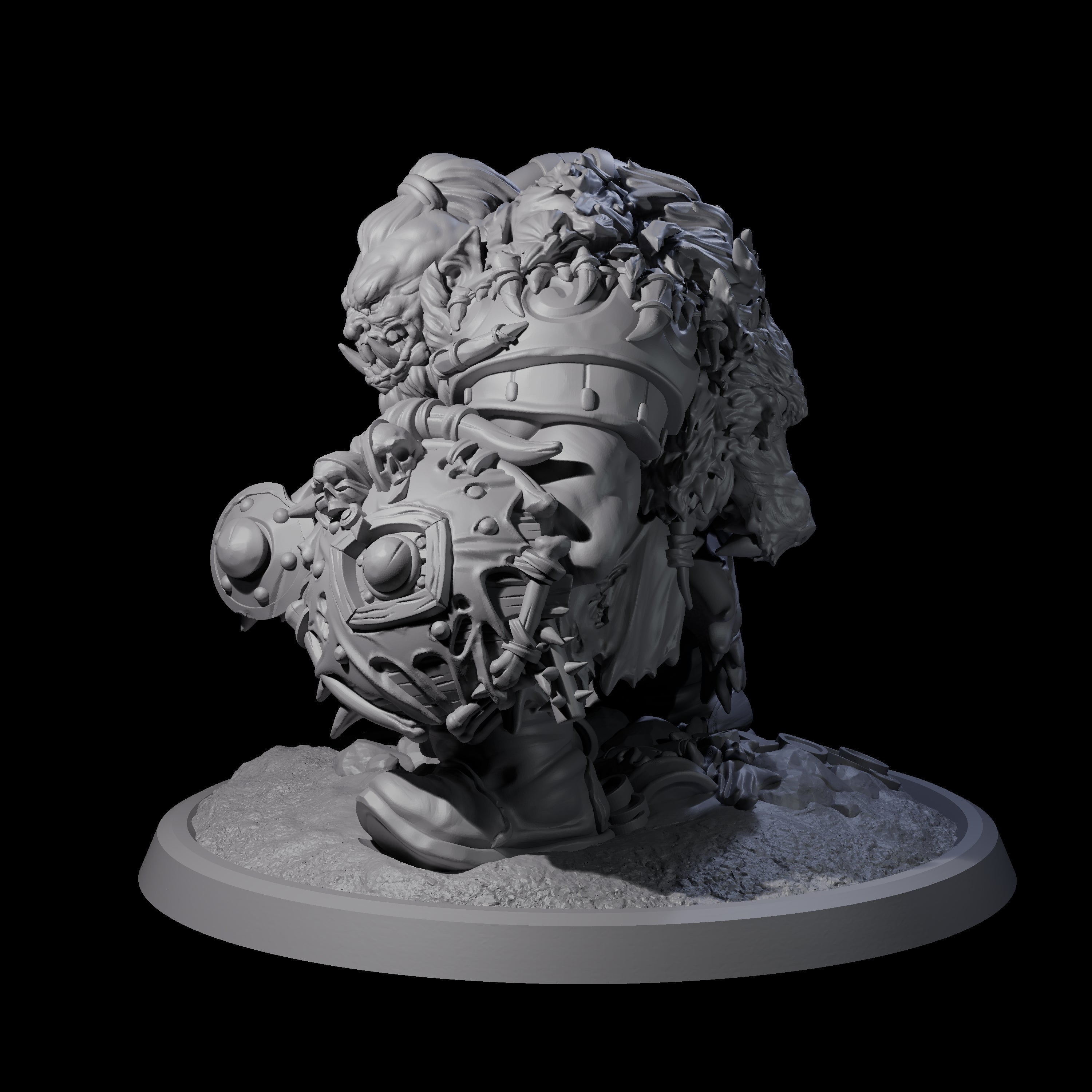Squat Grinning Ogre B Miniature for Dungeons and Dragons, Pathfinder or other TTRPGs