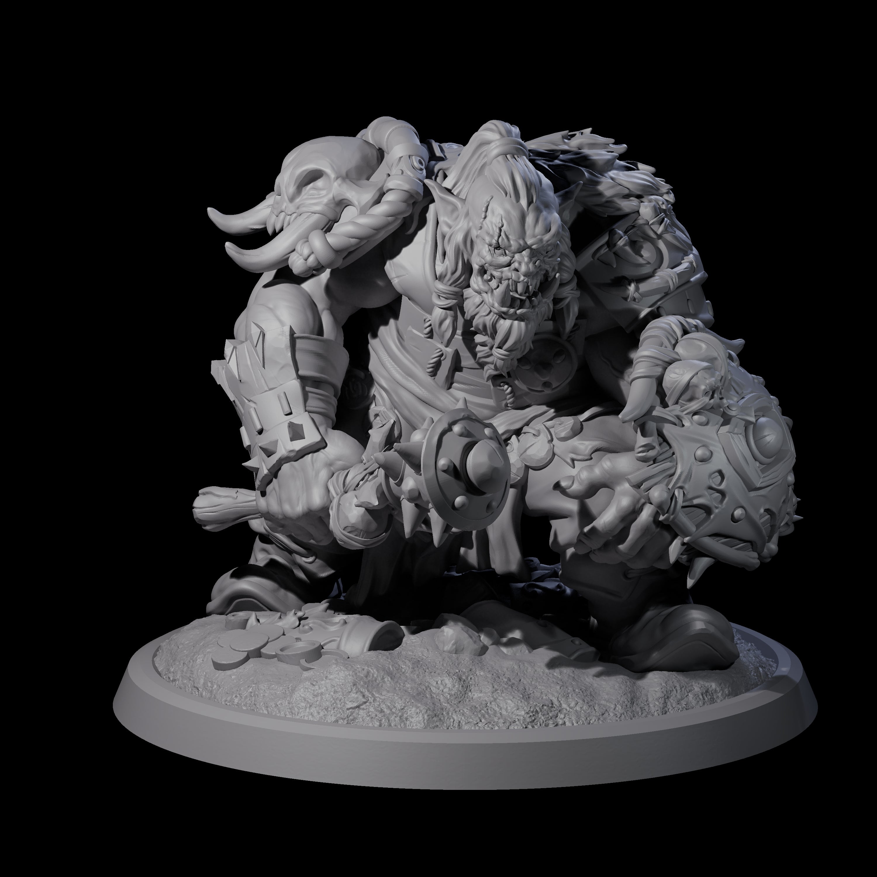 Squat Grinning Ogre B Miniature for Dungeons and Dragons, Pathfinder or other TTRPGs