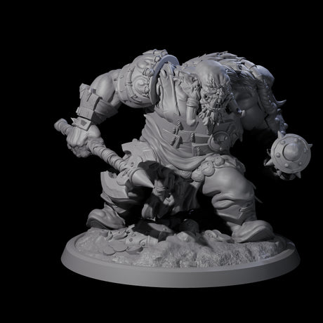 Squat Grinning Ogre C Miniature for Dungeons and Dragons, Pathfinder or other TTRPGs