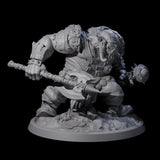 Squat Grinning Ogre C Miniature for Dungeons and Dragons, Pathfinder or other TTRPGs