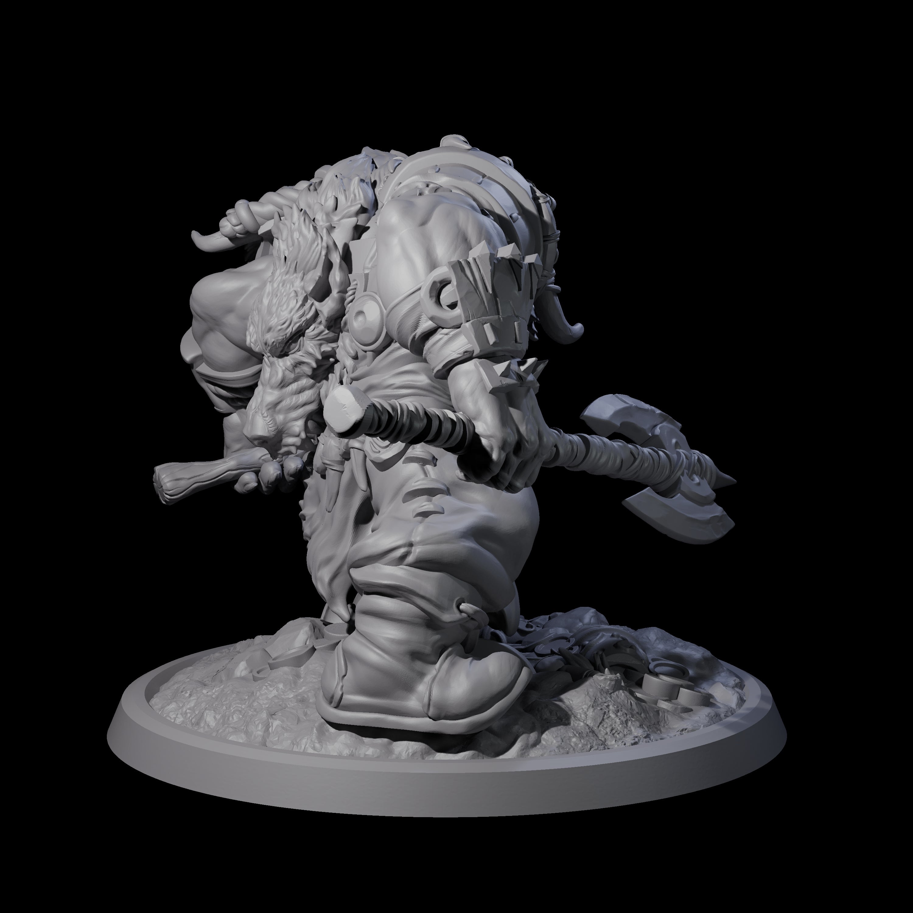 Squat Grinning Ogre C Miniature for Dungeons and Dragons, Pathfinder or other TTRPGs