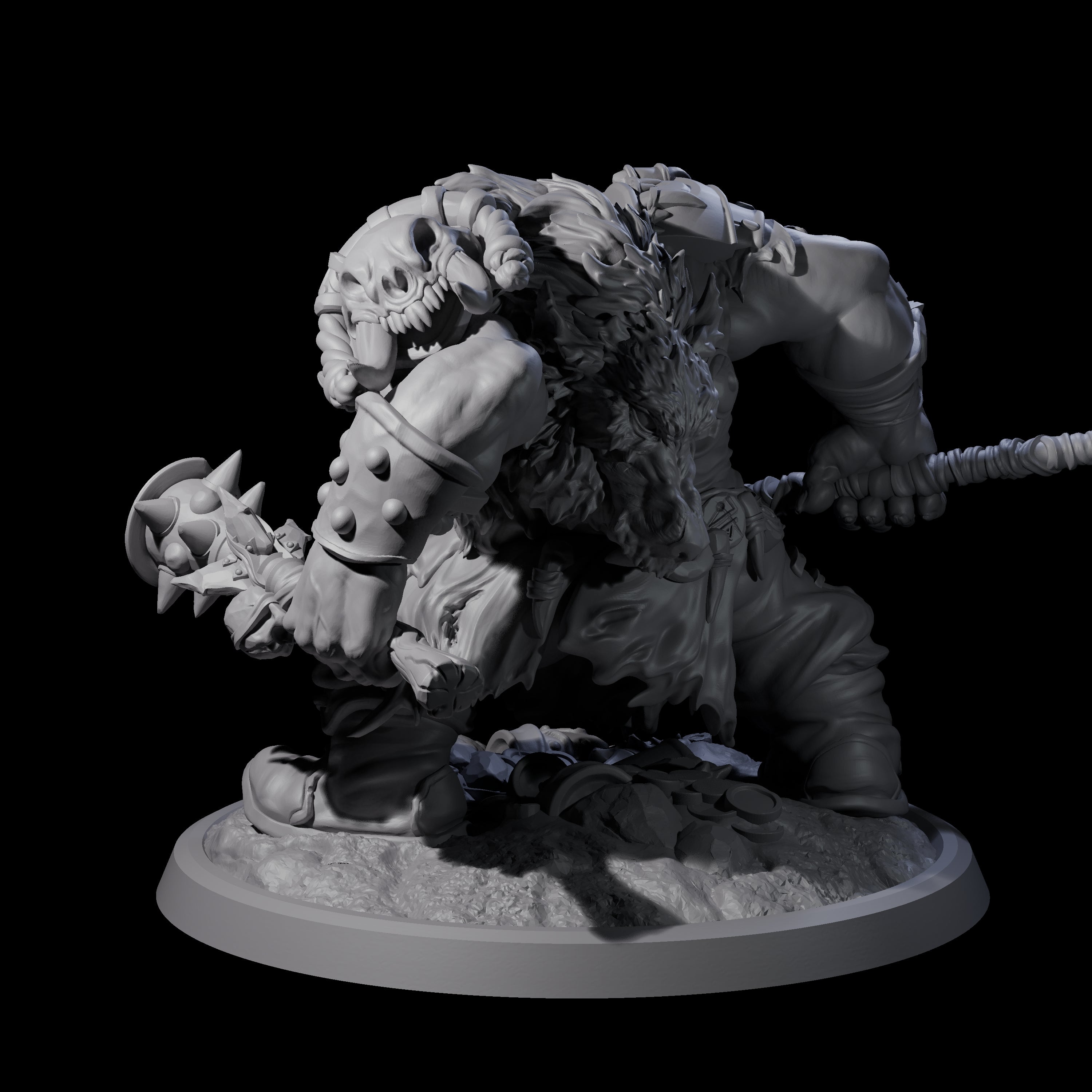Squat Grinning Ogre C Miniature for Dungeons and Dragons, Pathfinder or other TTRPGs